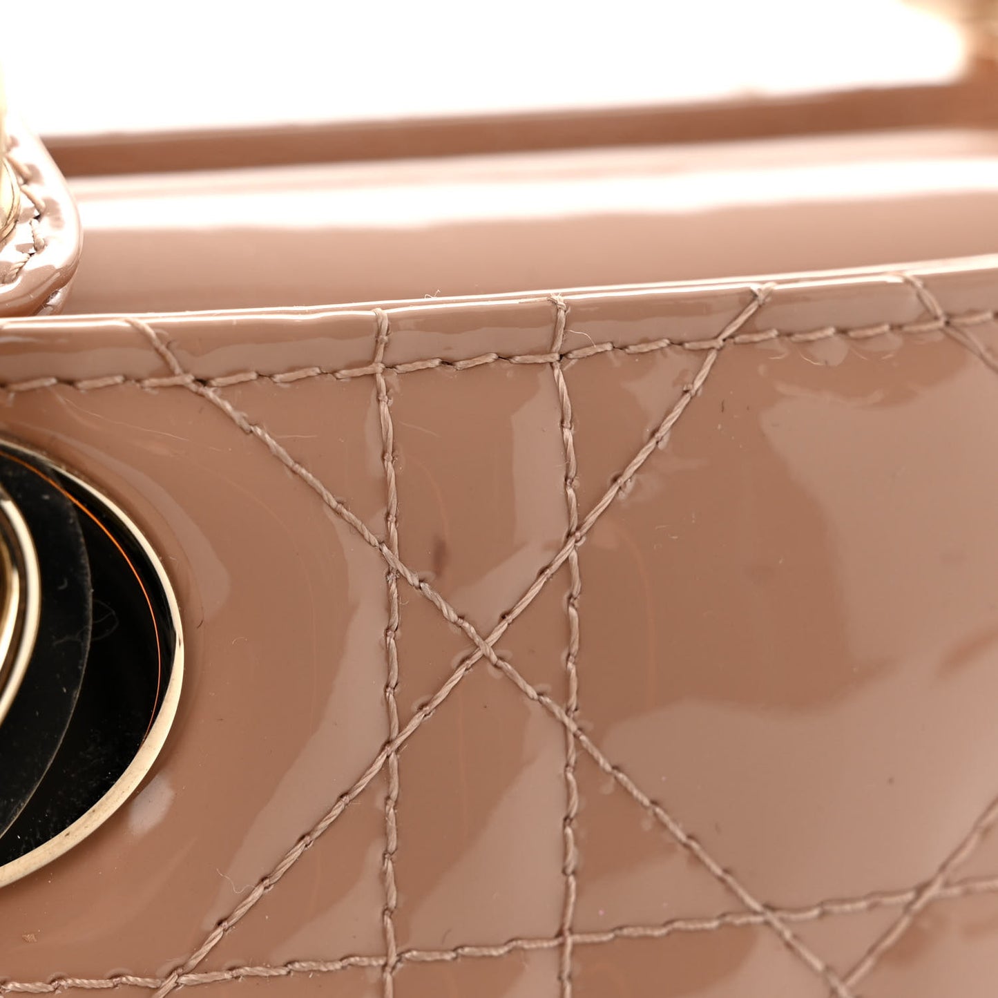 Patent Cannage Mini Lady Dior Light Pink