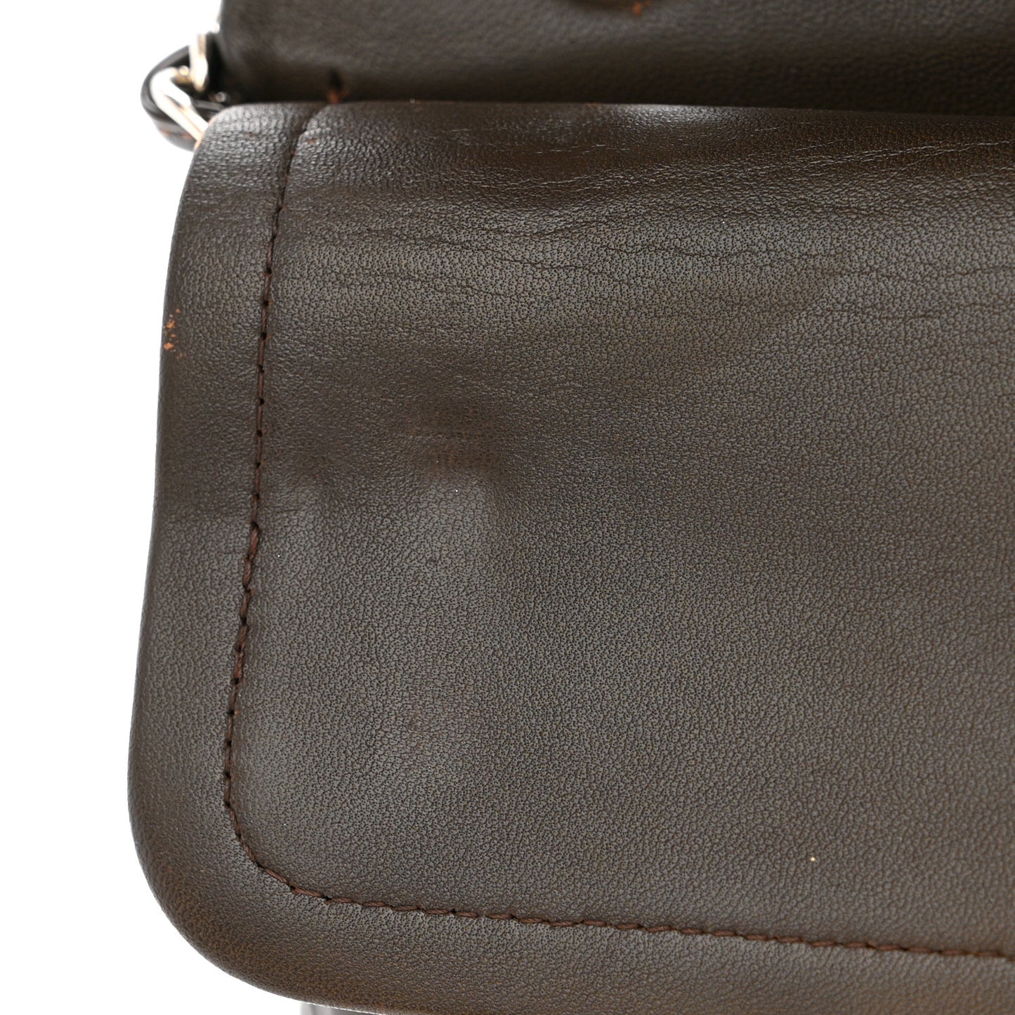 Patent Quilted Medium Double Flap Brown
