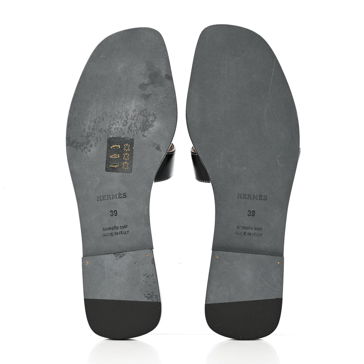 Box Calfskin Oran Sandals 39 Black