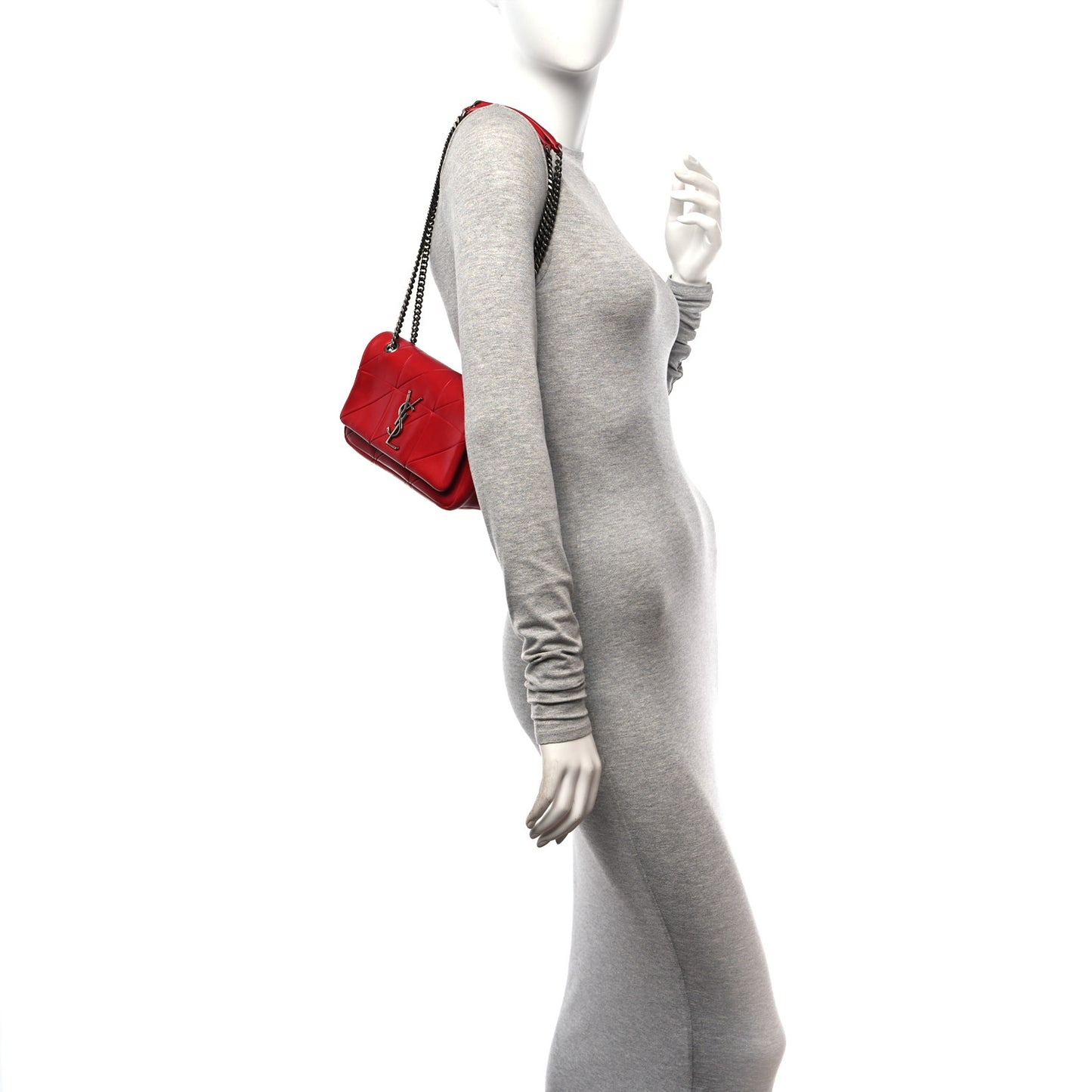 Lambskin Patchwork Monogram Small Jamie Red