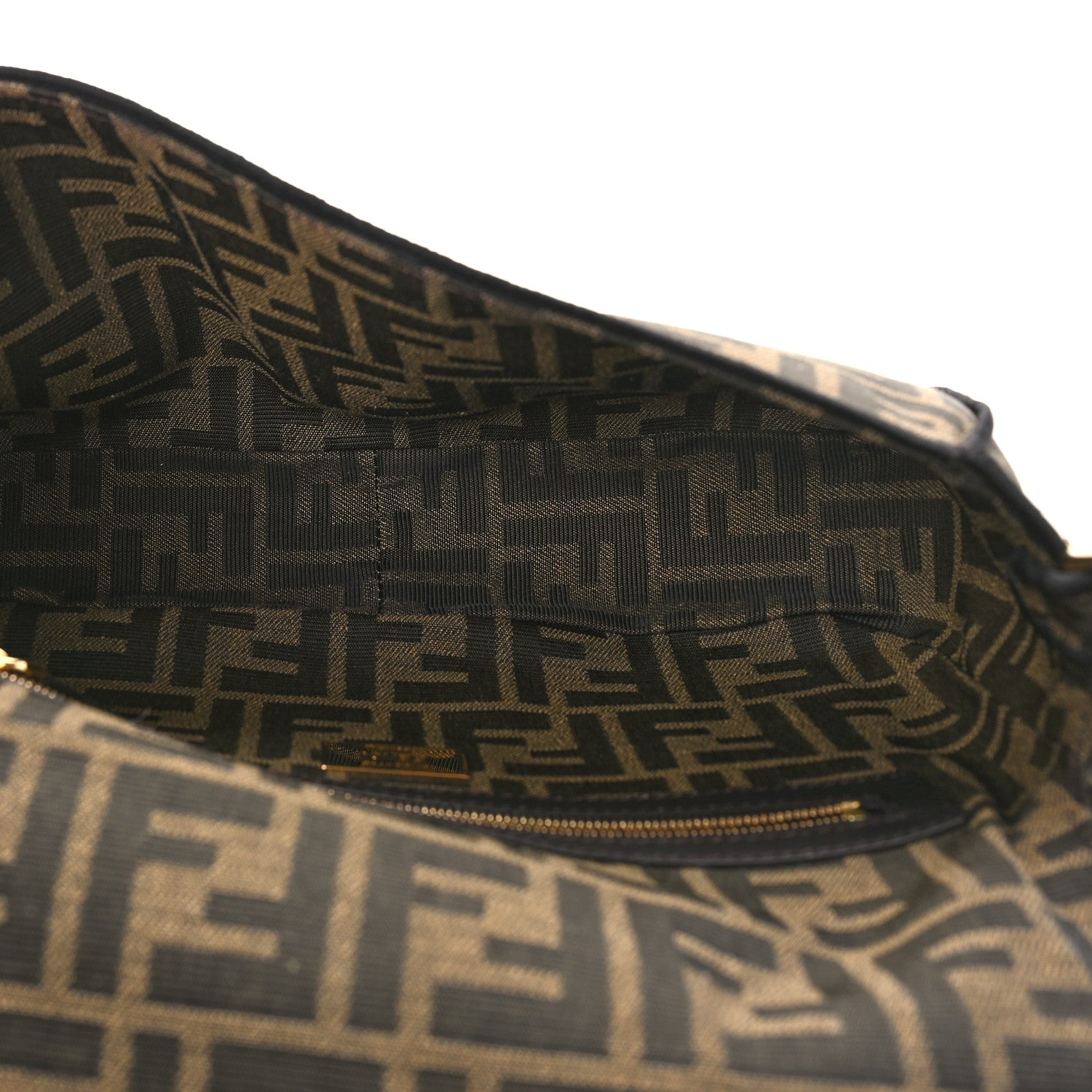 Fendi Fabric Jacquard FF 1974 Medium Baguette Tobacco Moro Black 9 of 19
