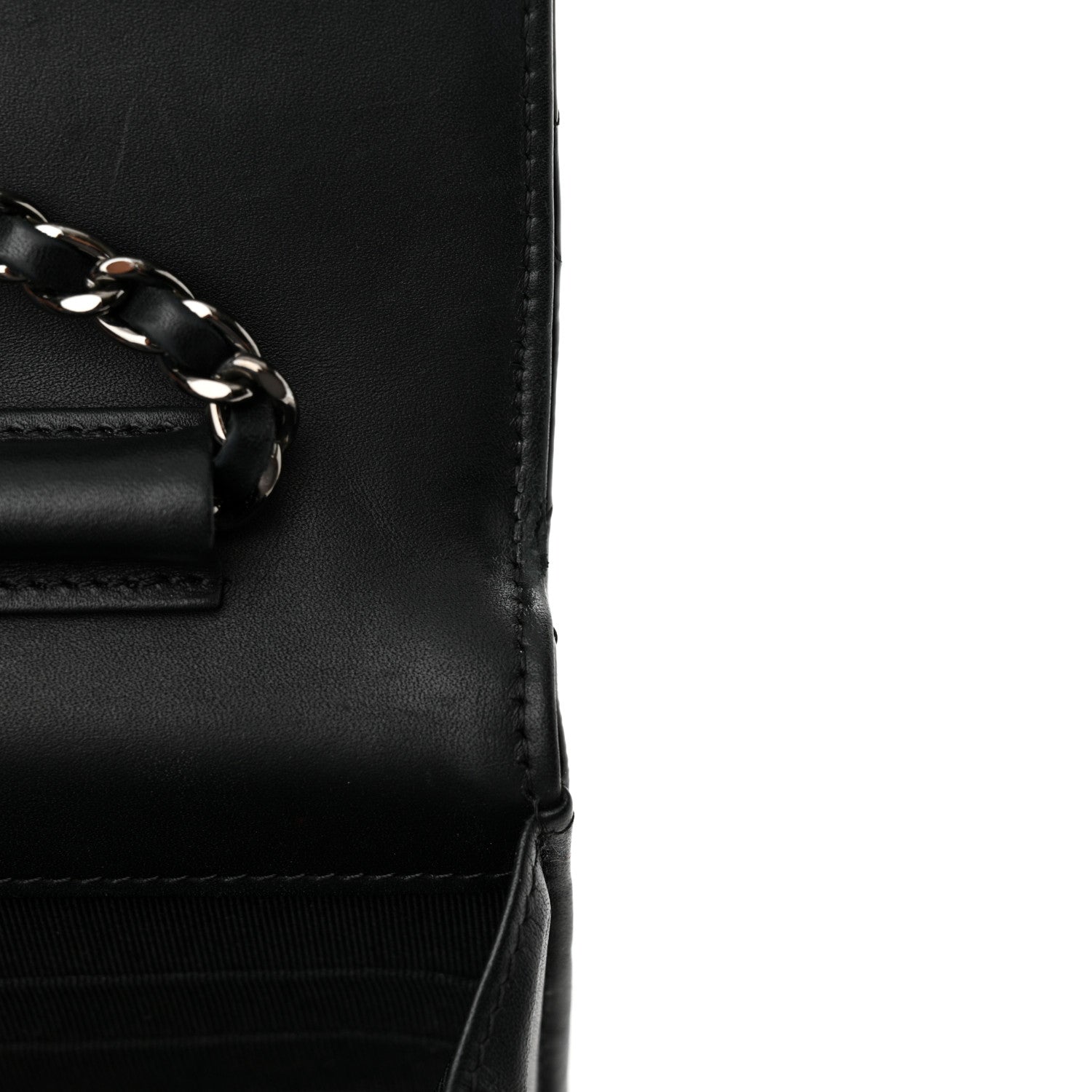 Chanel Patent Calfskin Quilted Wallet On Chain WOC Black 13 of 14