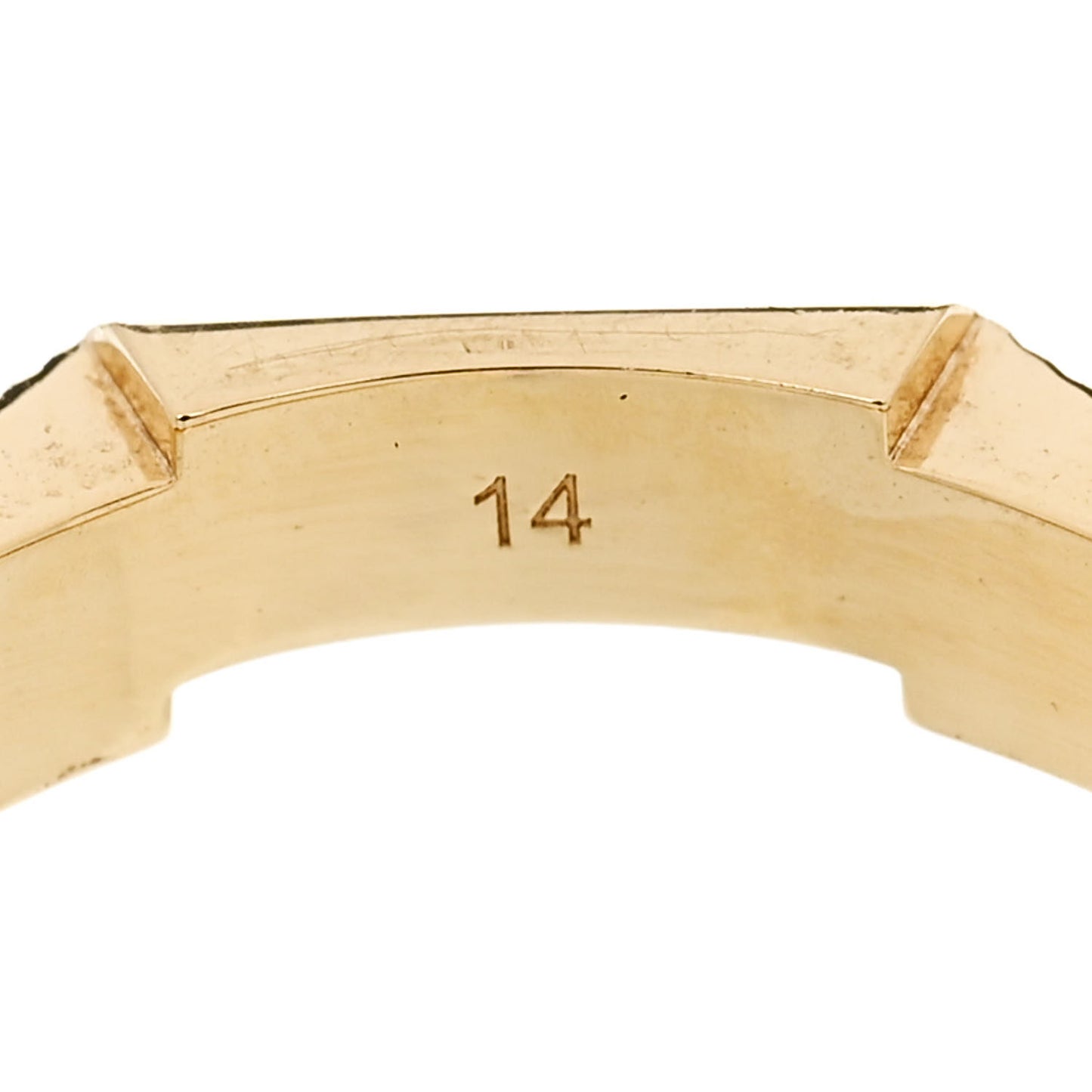 18K Yellow Gold Link To Love Striped Ring 54 6.75