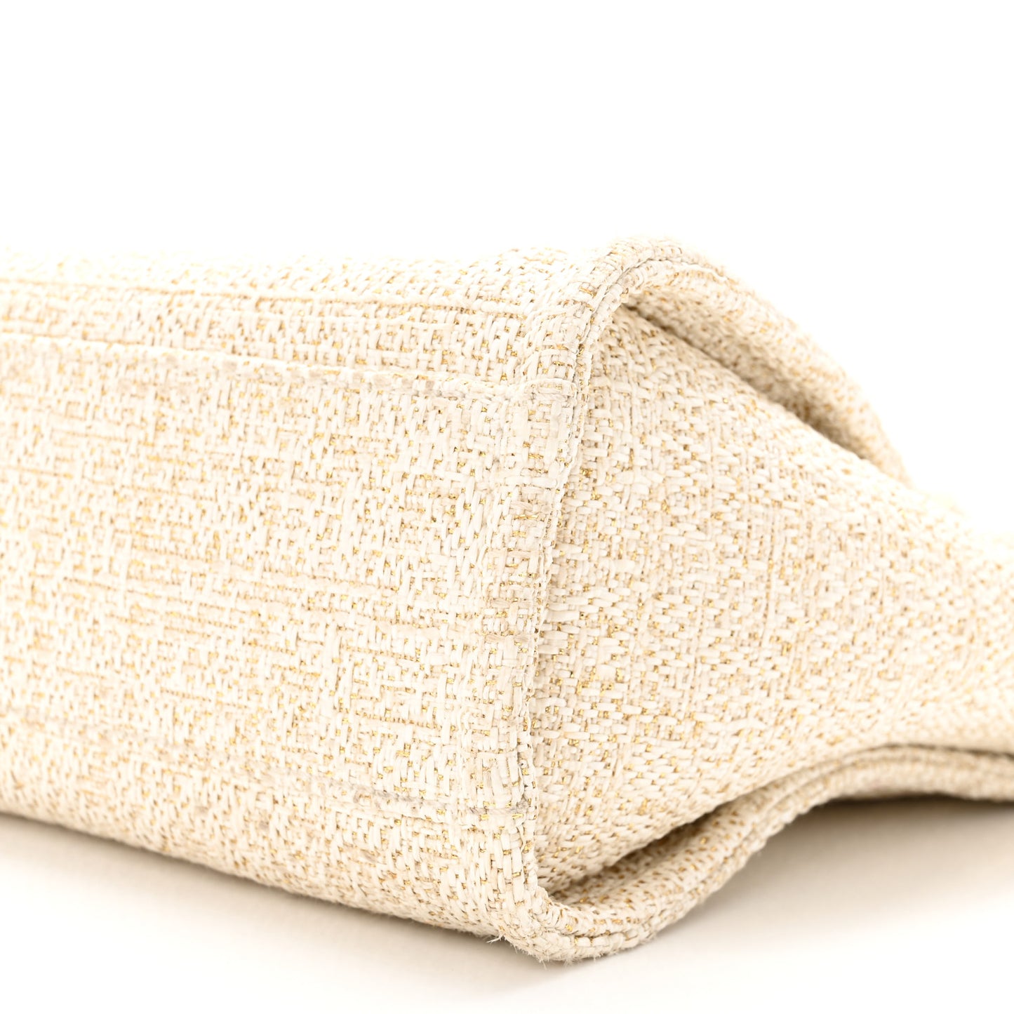 Lurex Boucle Mini Deauville Tote White
