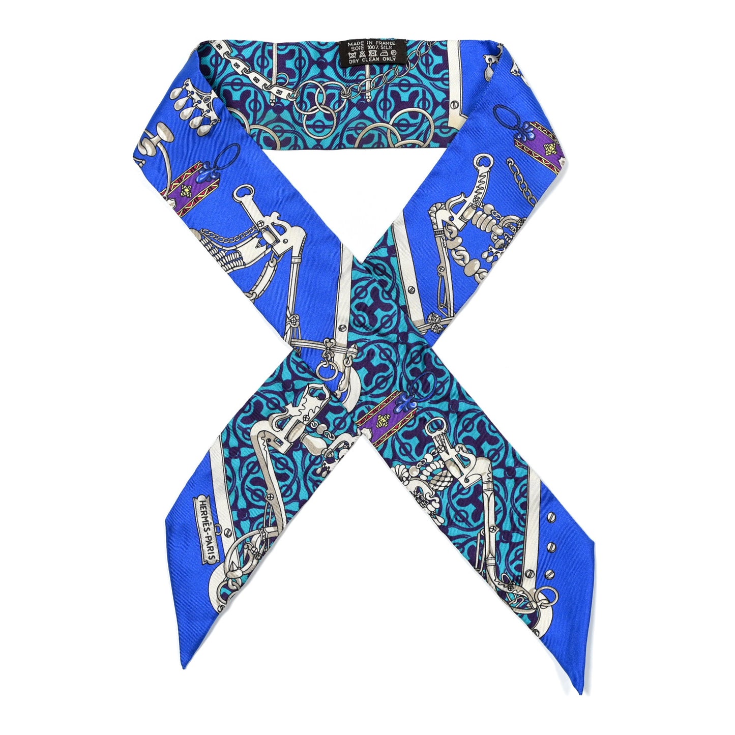 Silk Mors Et Gourmettes Remix Twilly Bleu Roy Turquoise Prune