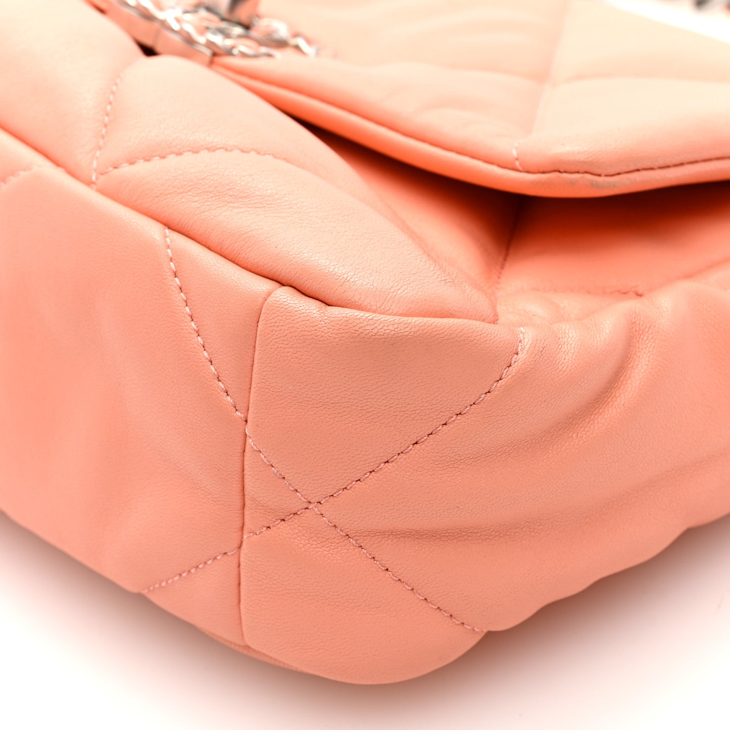 Lambskin Quilted Medium Chanel 19 Flap Light Orange