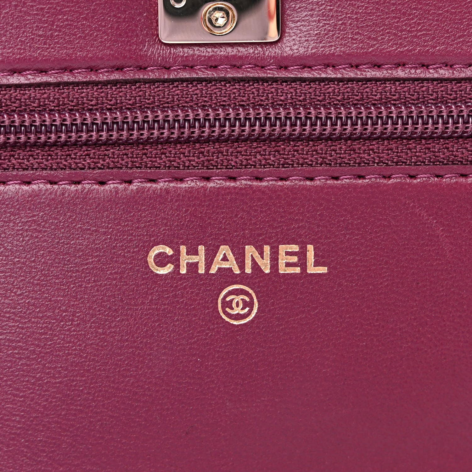 Chanel Lambskin Quilted Trendy Chain CC Wallet On Chain WOC Purple 6 of 13