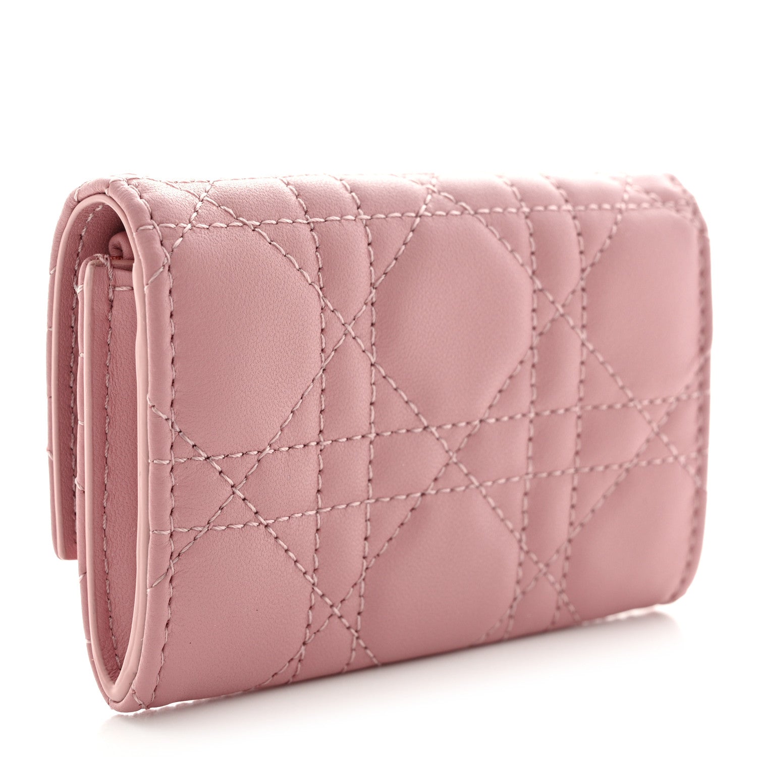 Christian Dior Lambskin Cannage Miss Dior Glycine Wallet Pink 3 of 10