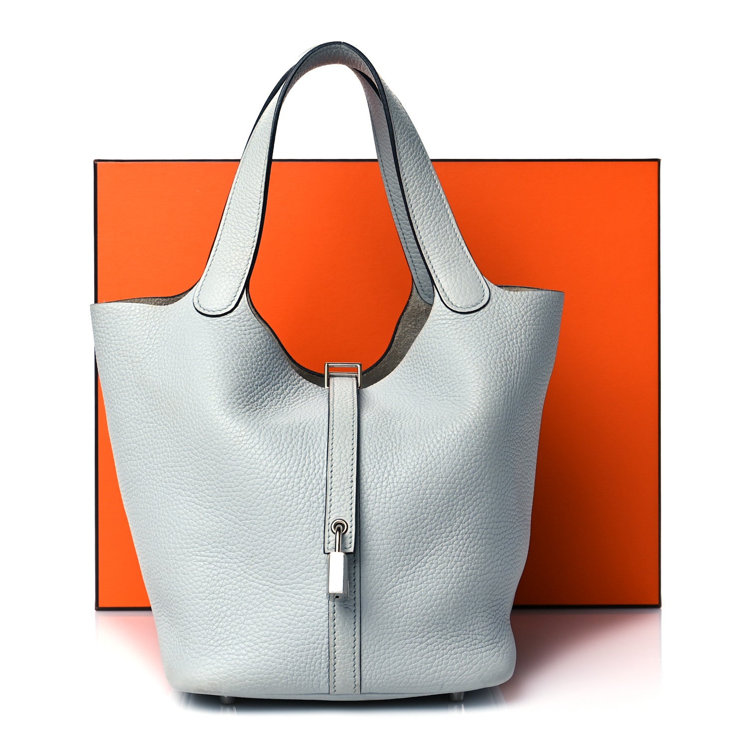 Hermes Taurillon Clemence Picotin Lock 22 MM Bleu Pale 13 of 13