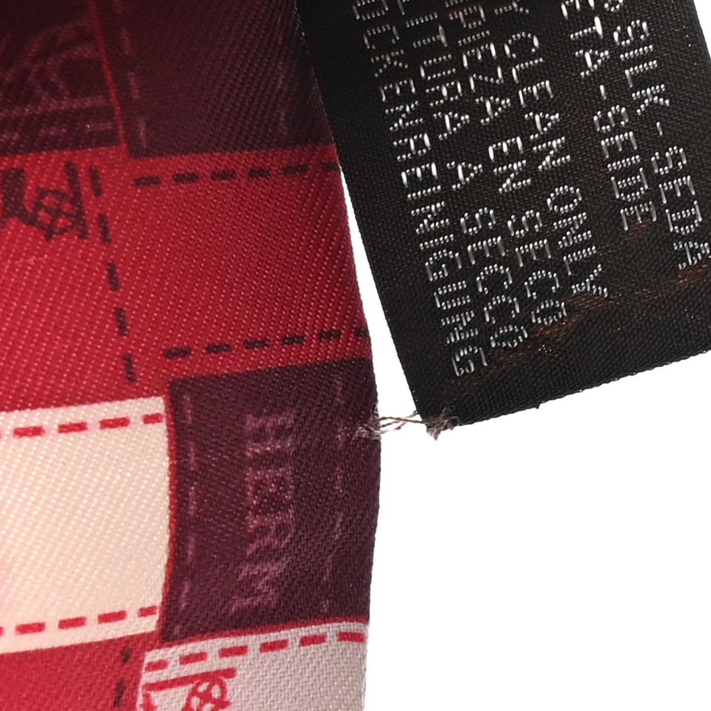Silk Bolduc Au Carre Twilly Rouge Bordeaux Creme