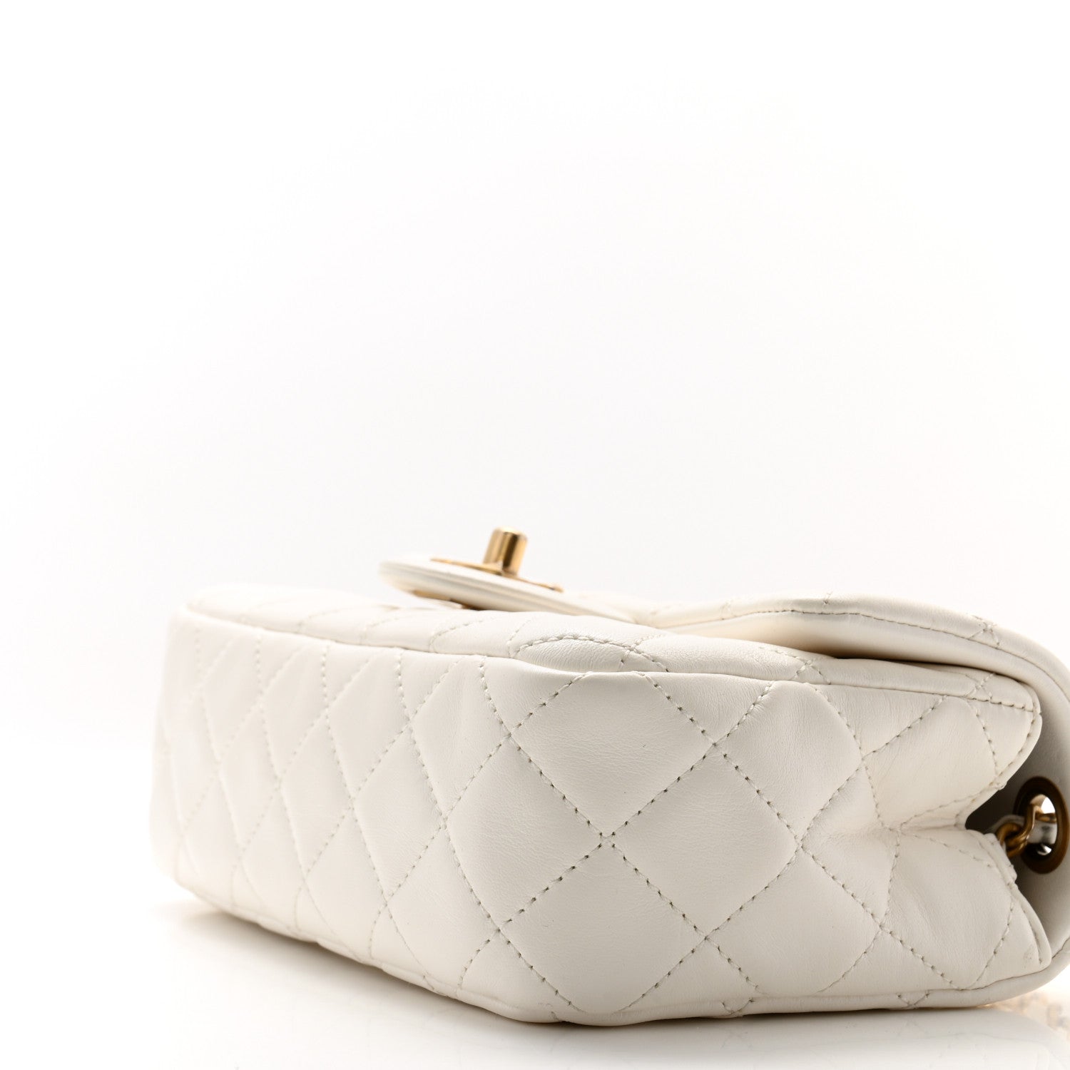 Chanel Lambskin Quilted Mini Rectangular Pearl Crush Flap White 10 of 12