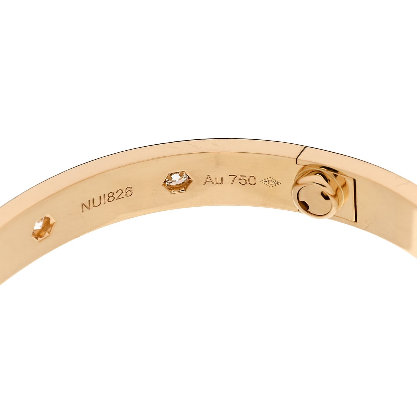 18K Yellow Gold 10 Diamond LOVE Bracelet 16