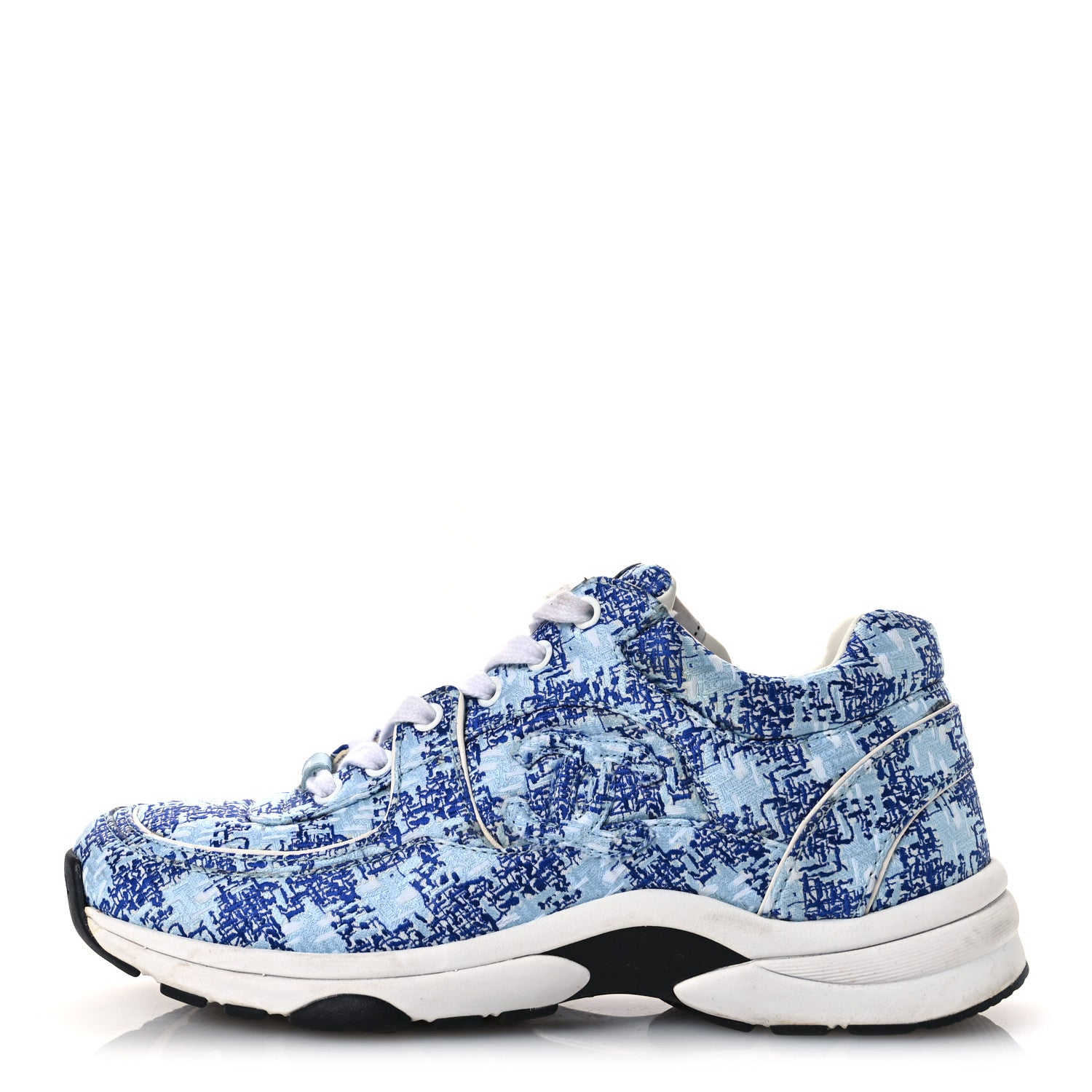 Chanel Tweed CC Sneakers 36.5 Blue White 1855762 – FASHIONPHILE