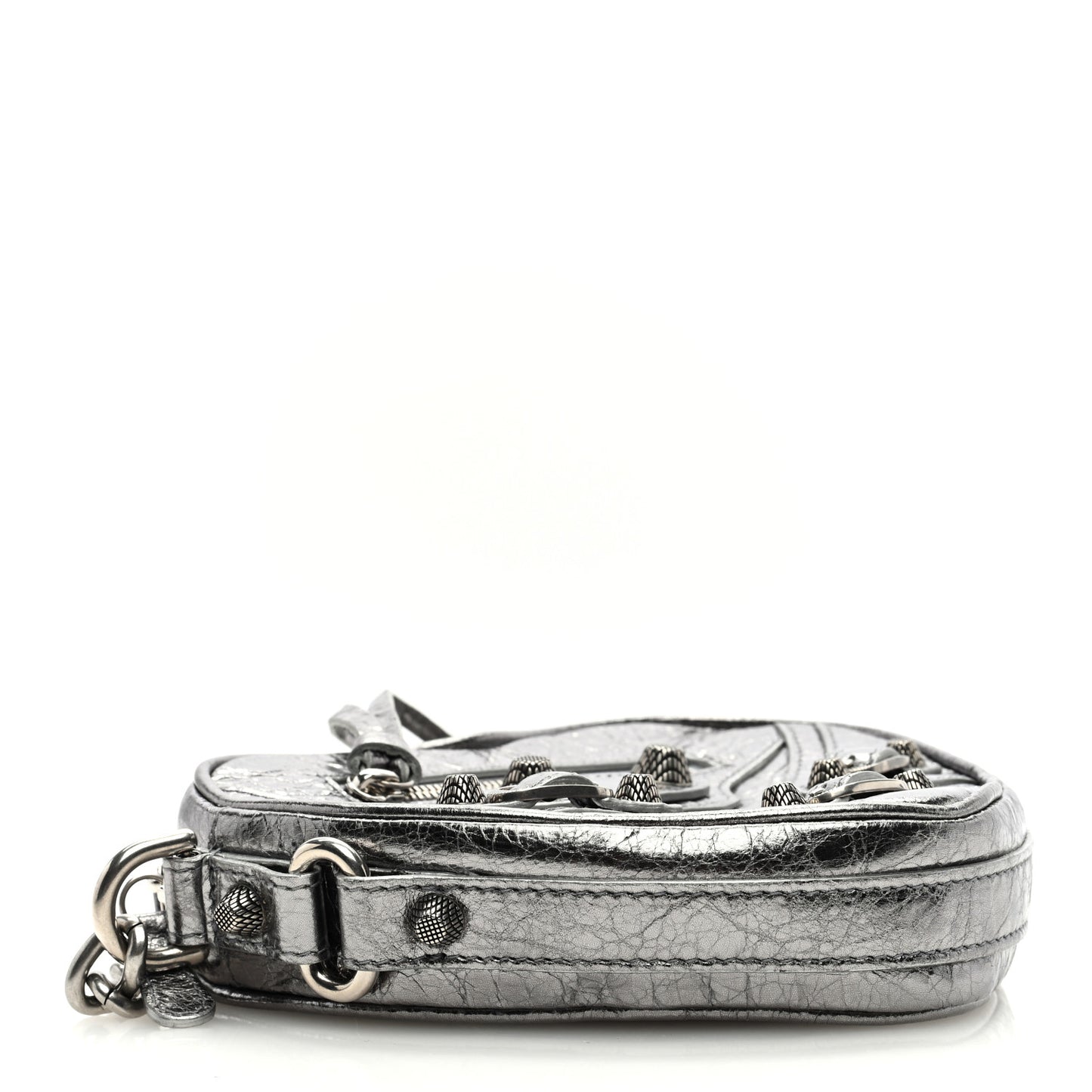 Metallic Agneau Arena Mini Le Cagole Heart Bag Silver