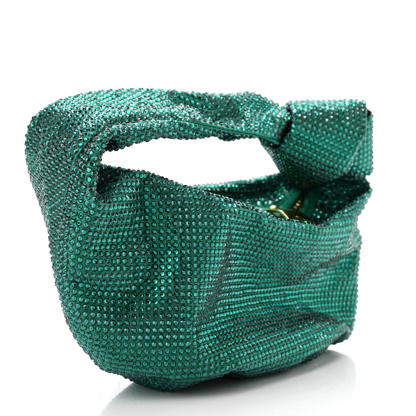 Crystal Embellished Satin Mini Hotfix Jodie Emerald
