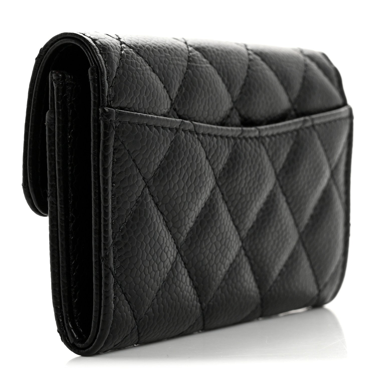 Chanel Caviar Quilted Flap Card Holder Wallet Black 3 of 9
