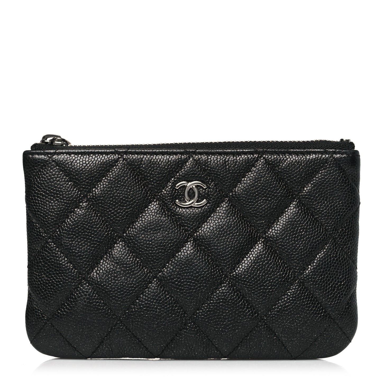 Caviar Quilted Small Cosmetic Case Black