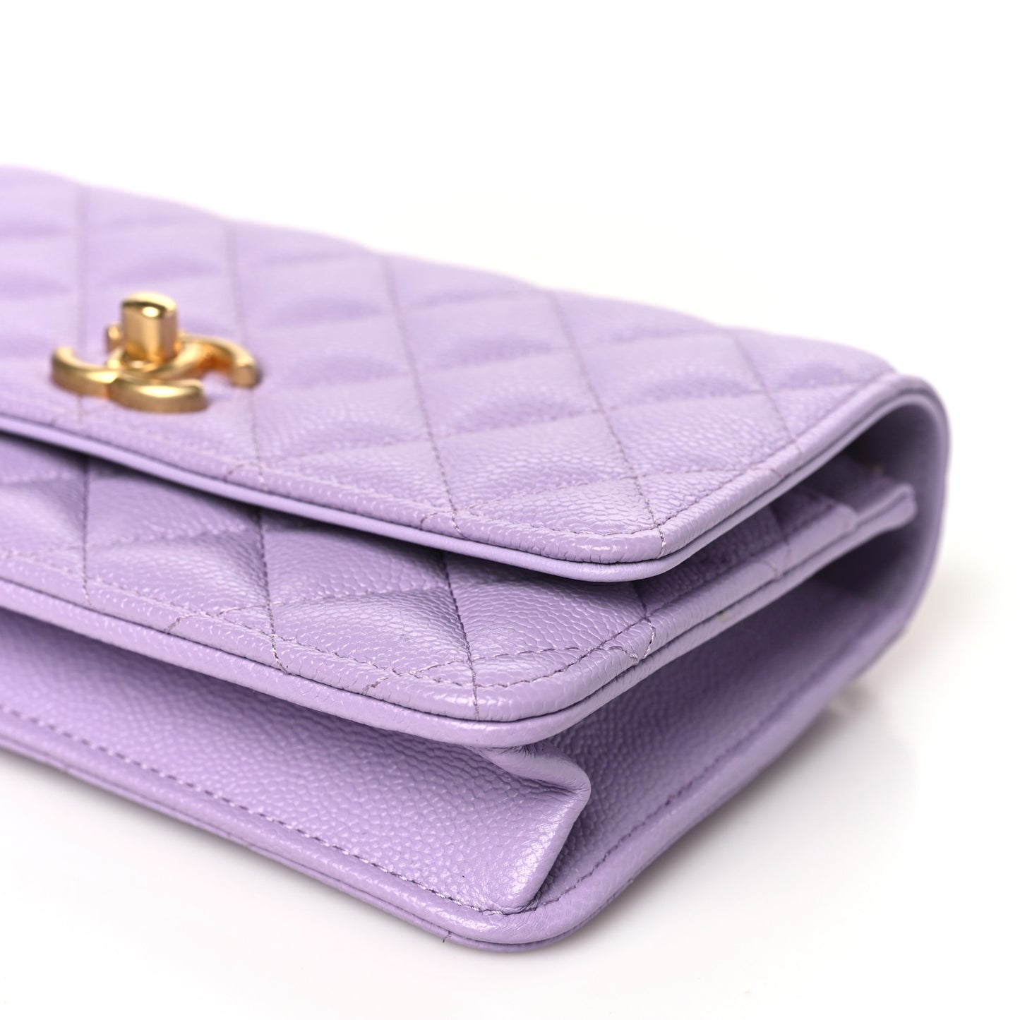 Caviar Quilted Sweetheart Wallet On Chain WOC Light Purple