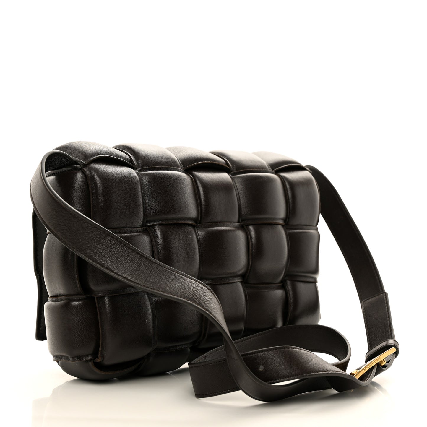 Nappa Maxi Intreccio Padded Cassette Crossbody Bag Fondente