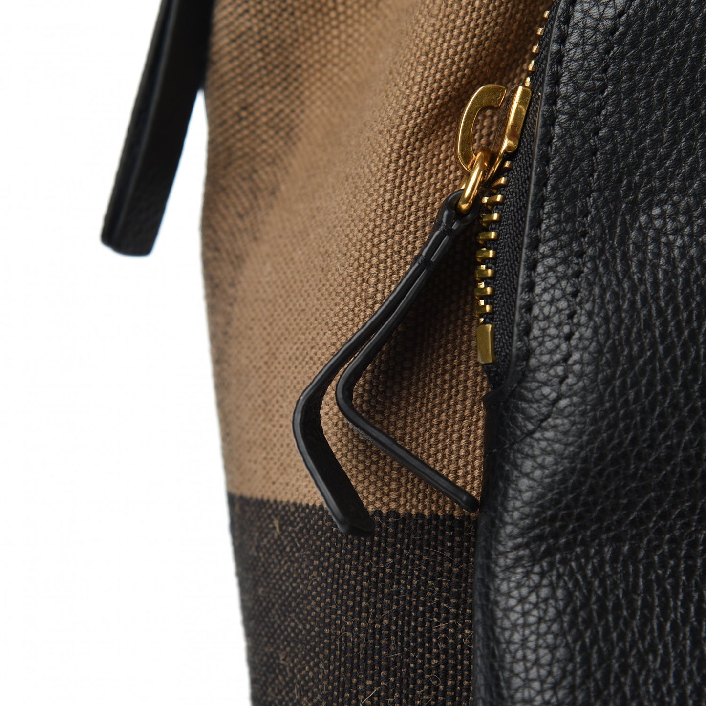 Mega Check Calfskin Abbeydale Simple Backpack Black Camel