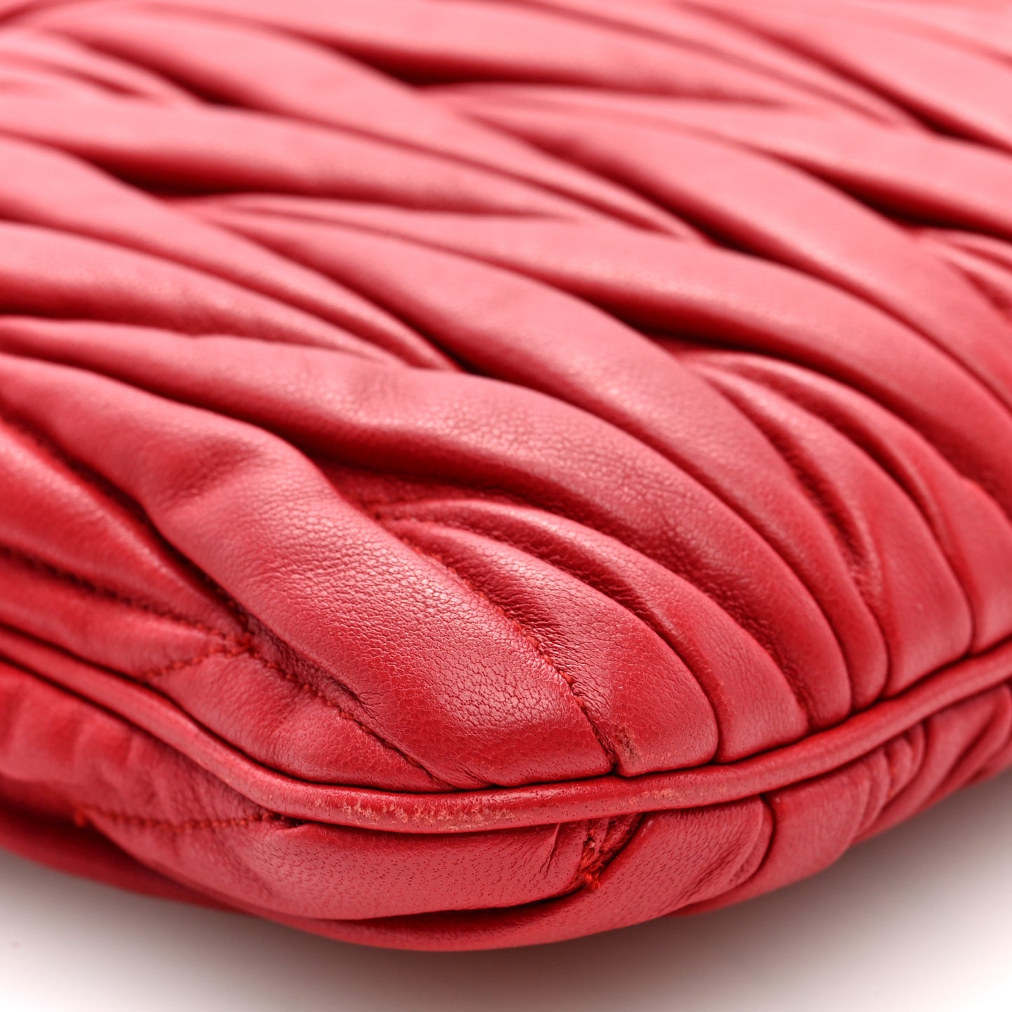 Nappa Matelasse Crossbody Clutch Red