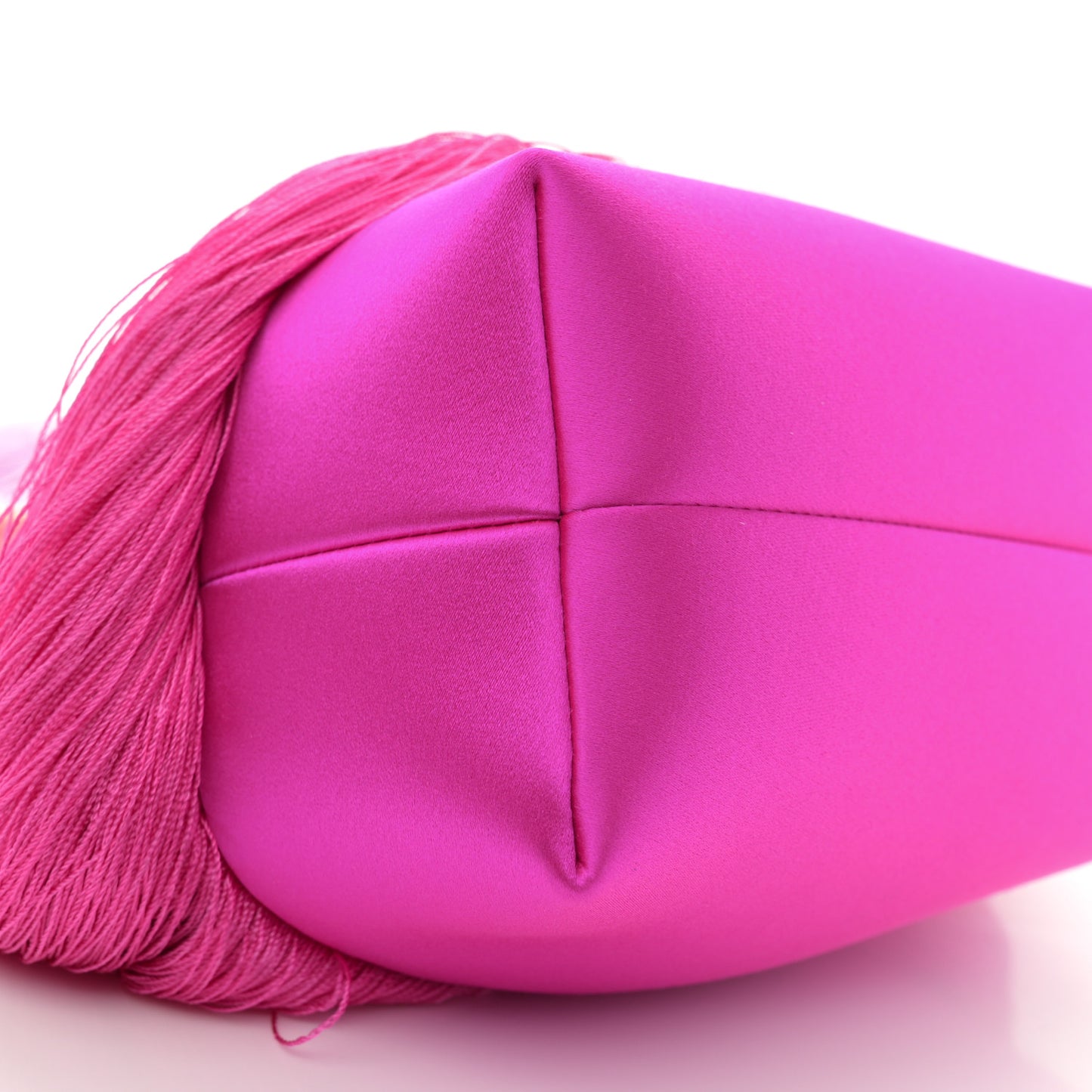 Satin Fringe Bon Bon Bag Fuchsia