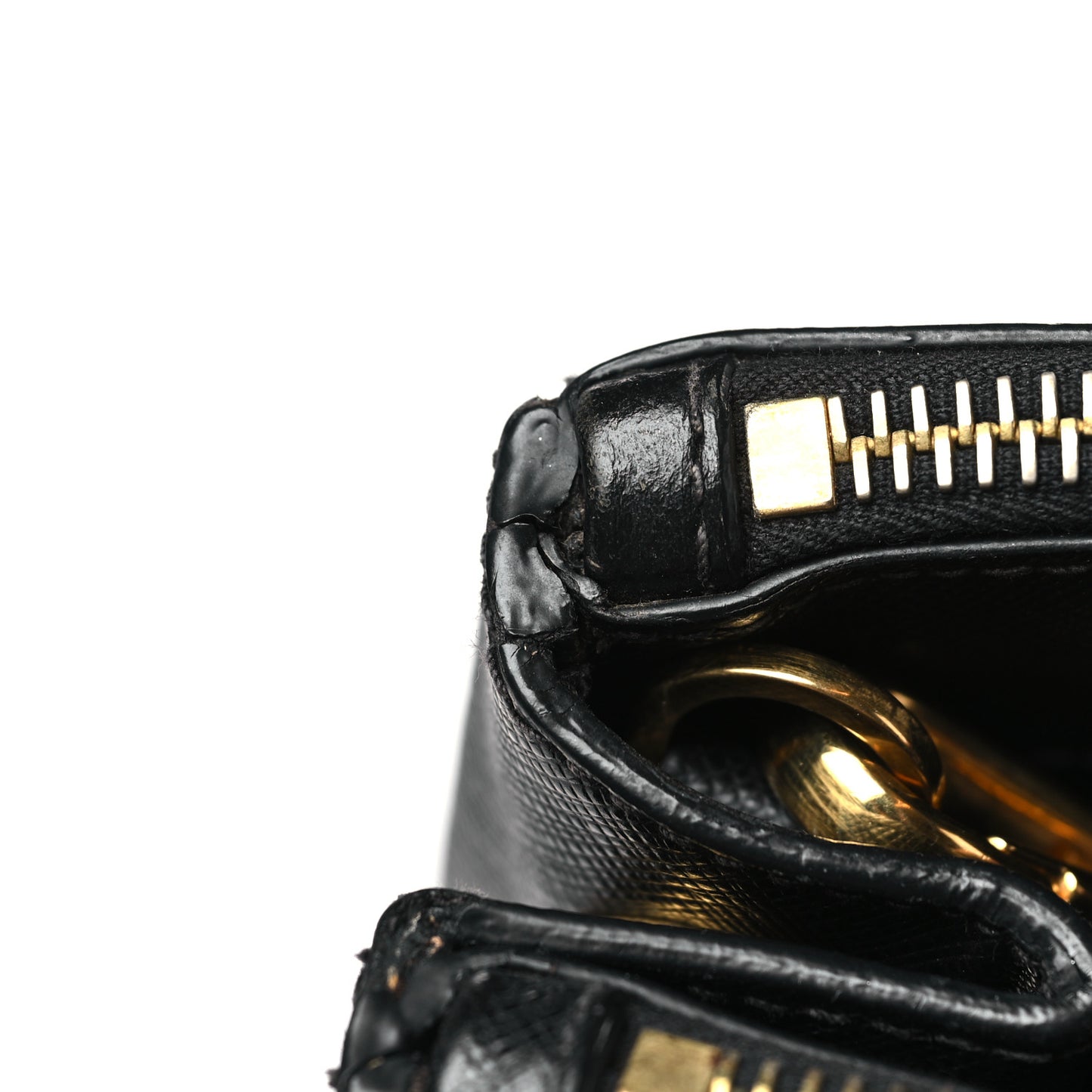Saffiano Medium Galleria Double Zip Tote Black