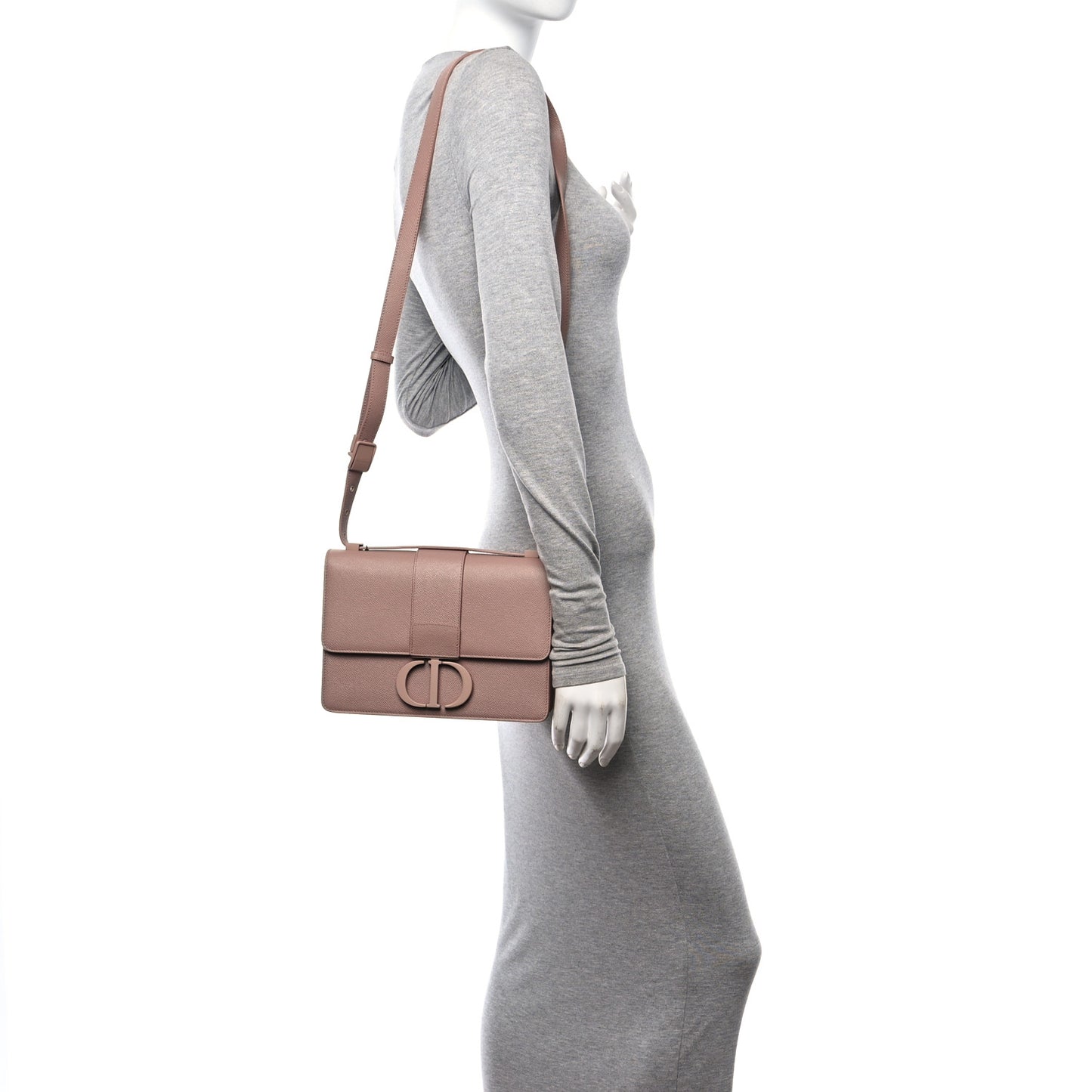 Ultra Matte Grained Calfskin 30 Montaigne Flap Bag Fard