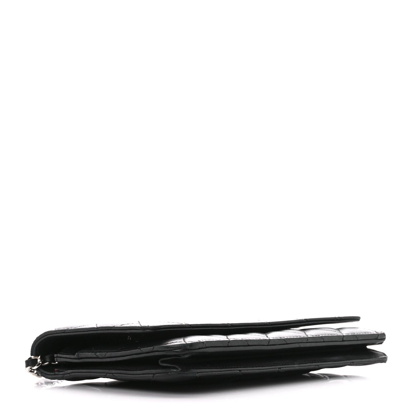 Lambskin Quilted Wallet On Chain WOC Black
