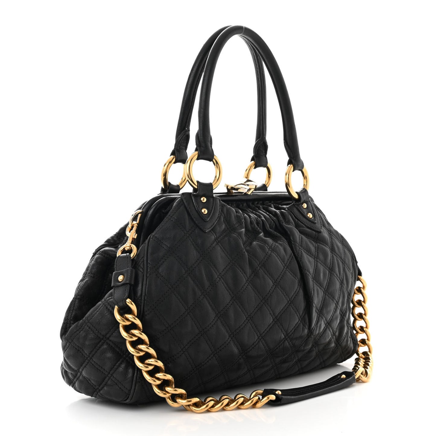Calfskin Quilted Stam Black