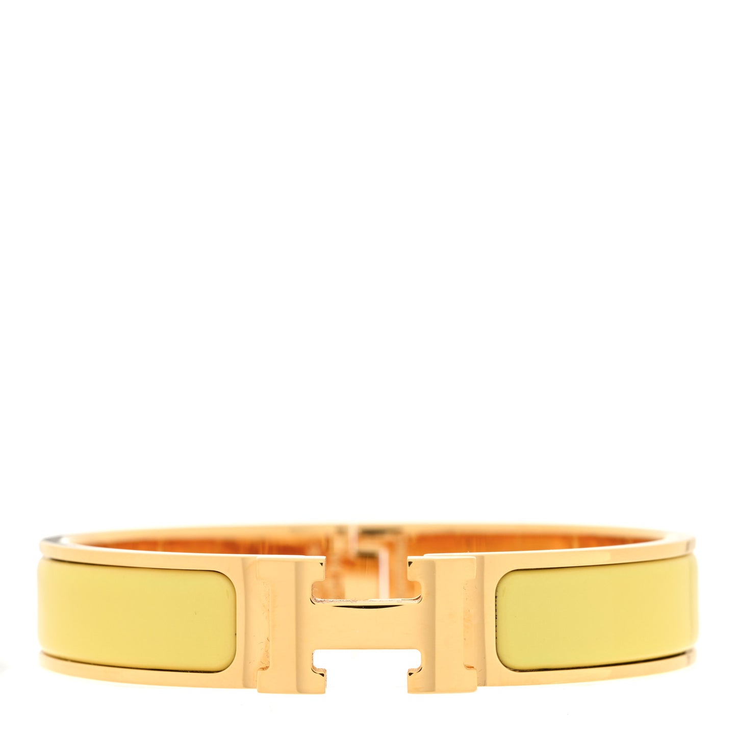 Enamel Narrow Clic Clac H Bracelet PM Jaune Citron