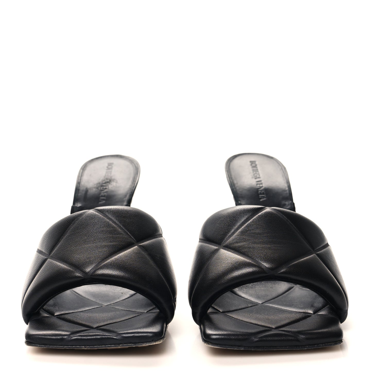 Nappa Quilted Rubber Lido Mule Sandals 39 Black