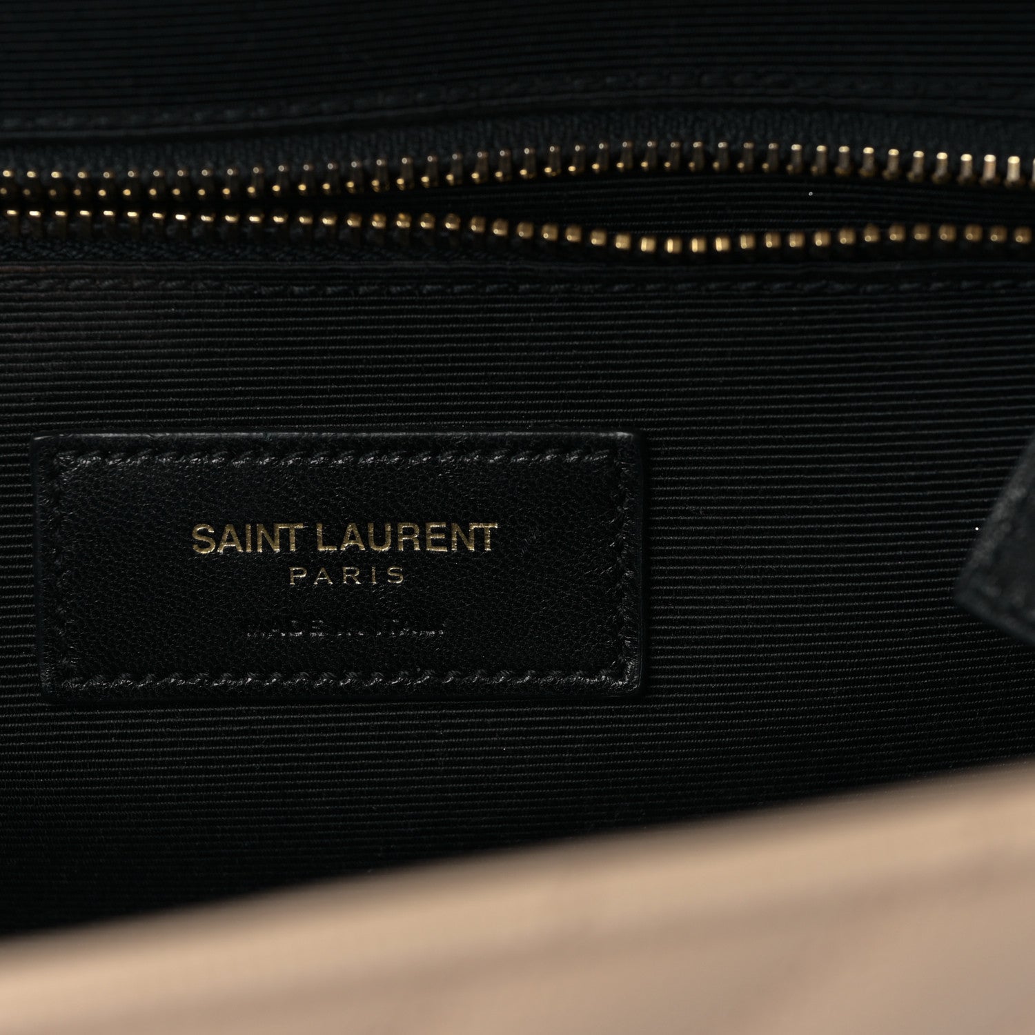 Saint Laurent Grain De Poudre Matelasse Chevron Large Monogram Satchel Dark Beige 6 of 9