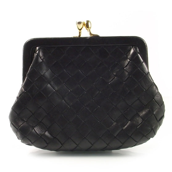 Leather Kiss Lock Coin Purse