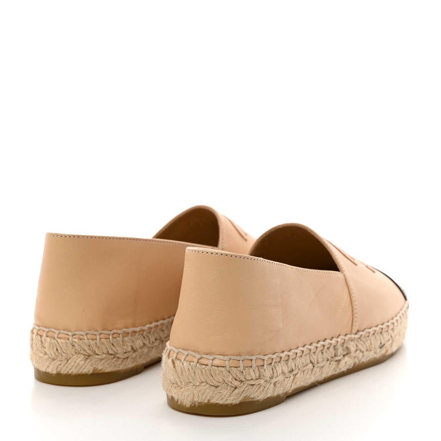 Chanel Lambskin CC Espadrilles 36 Beige Black 4 of 8