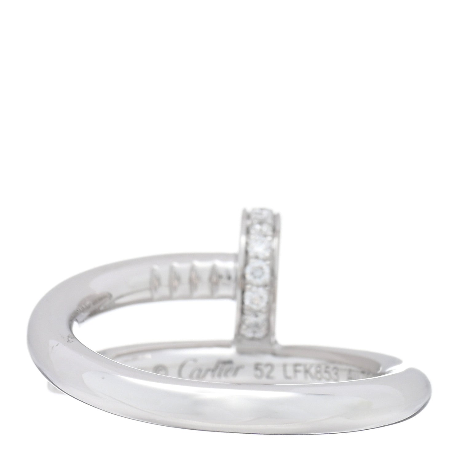 Cartier 18K White Gold Diamond Juste Un Clou Ring 52 6 3 of 5