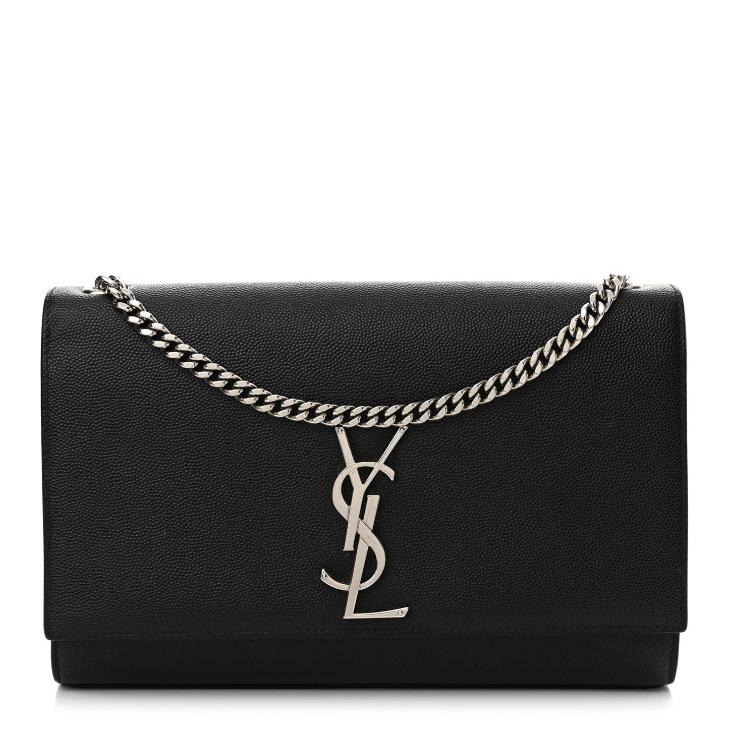 Grain De Poudre Medium Classic Monogram Kate Satchel Black
