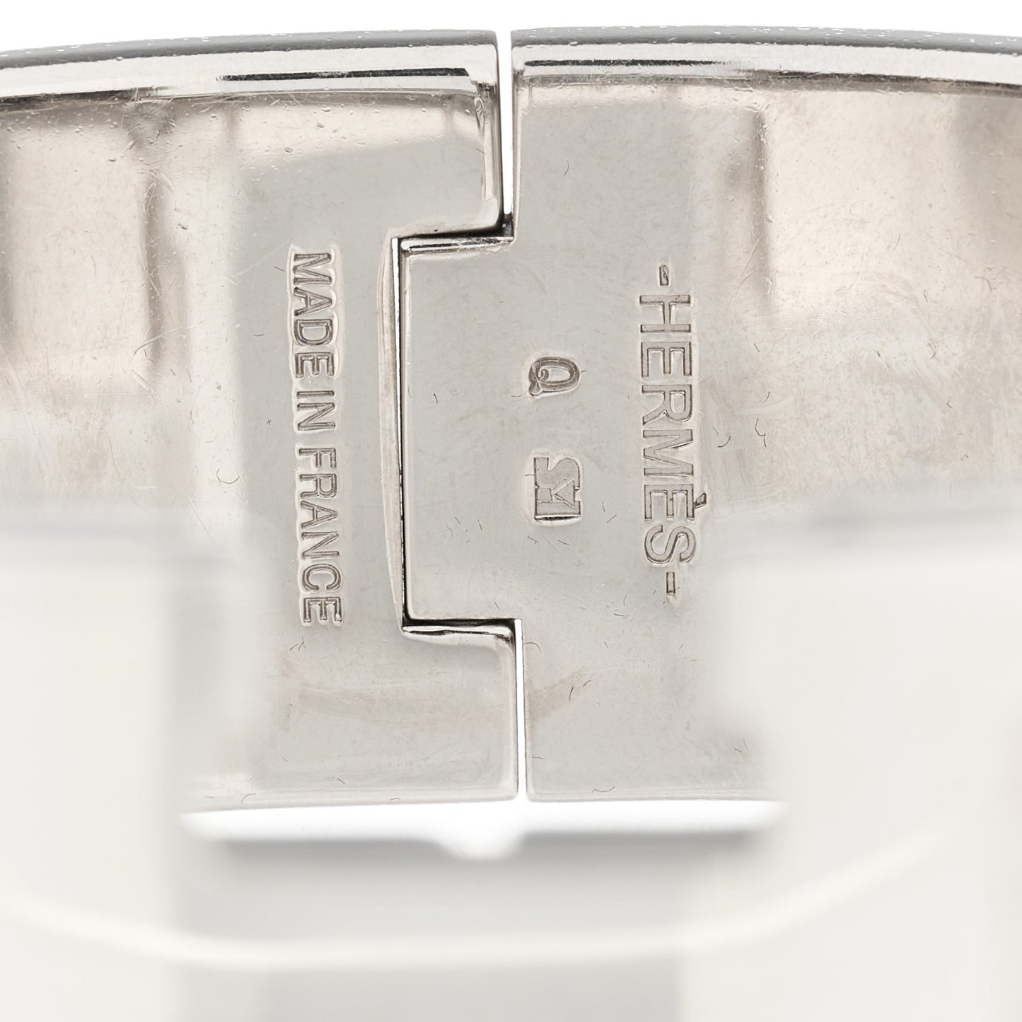 Enamel Wide Clic Clac H Bracelet GM White