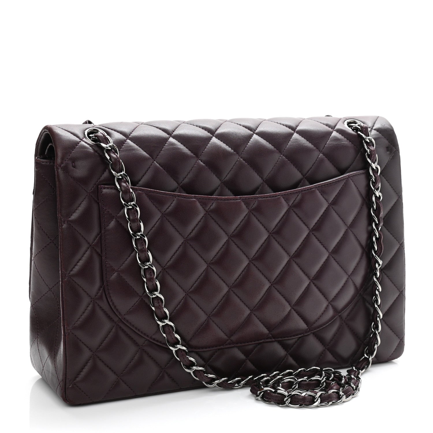 Chanel Lambskin Quilted Maxi Double Flap Purple 2 of 10