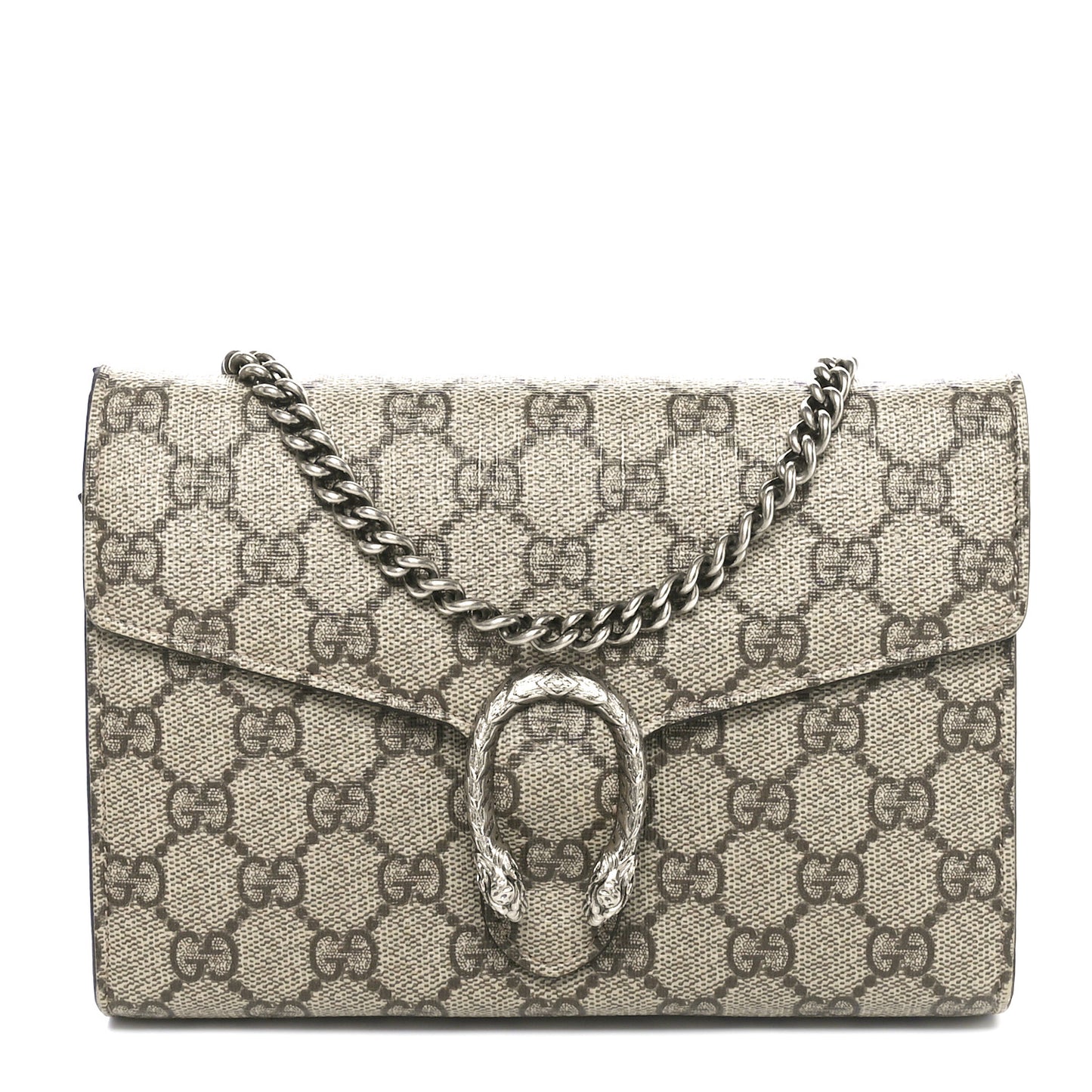 GG Supreme Monogram Mini Dionysus Chain Wallet Beige Taupe