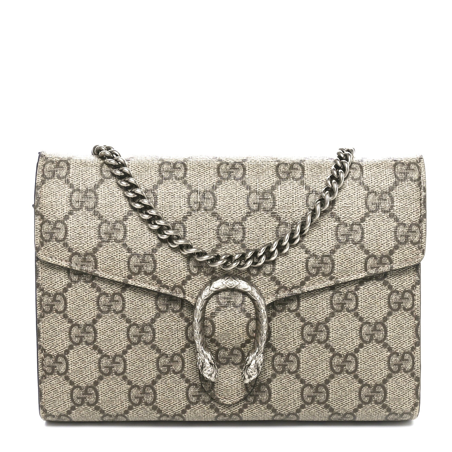 Gucci GG Supreme Monogram Mini Dionysus Chain Wallet Beige Taupe 1 of 10