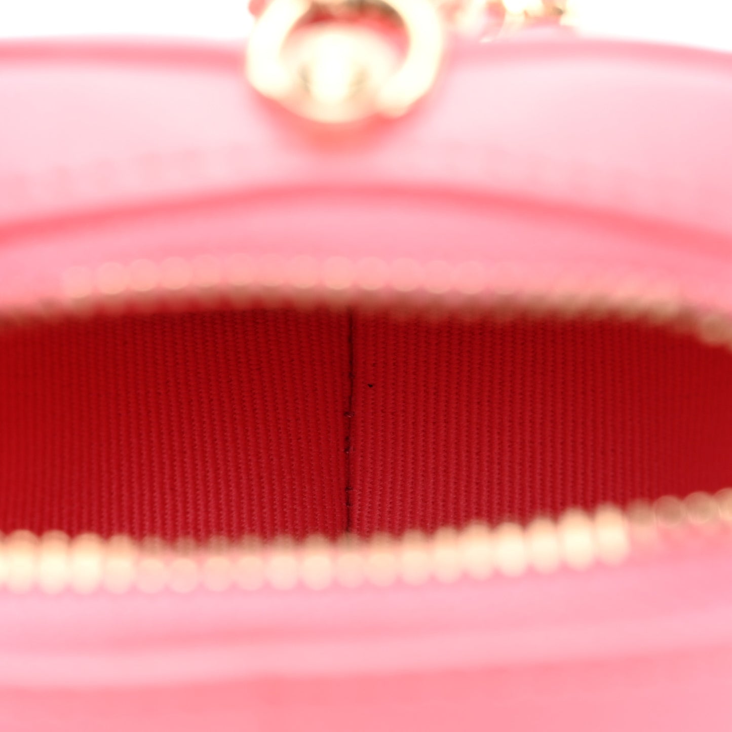 Lambskin Quilted CC In Love Heart Coin Purse With Chain Pink
