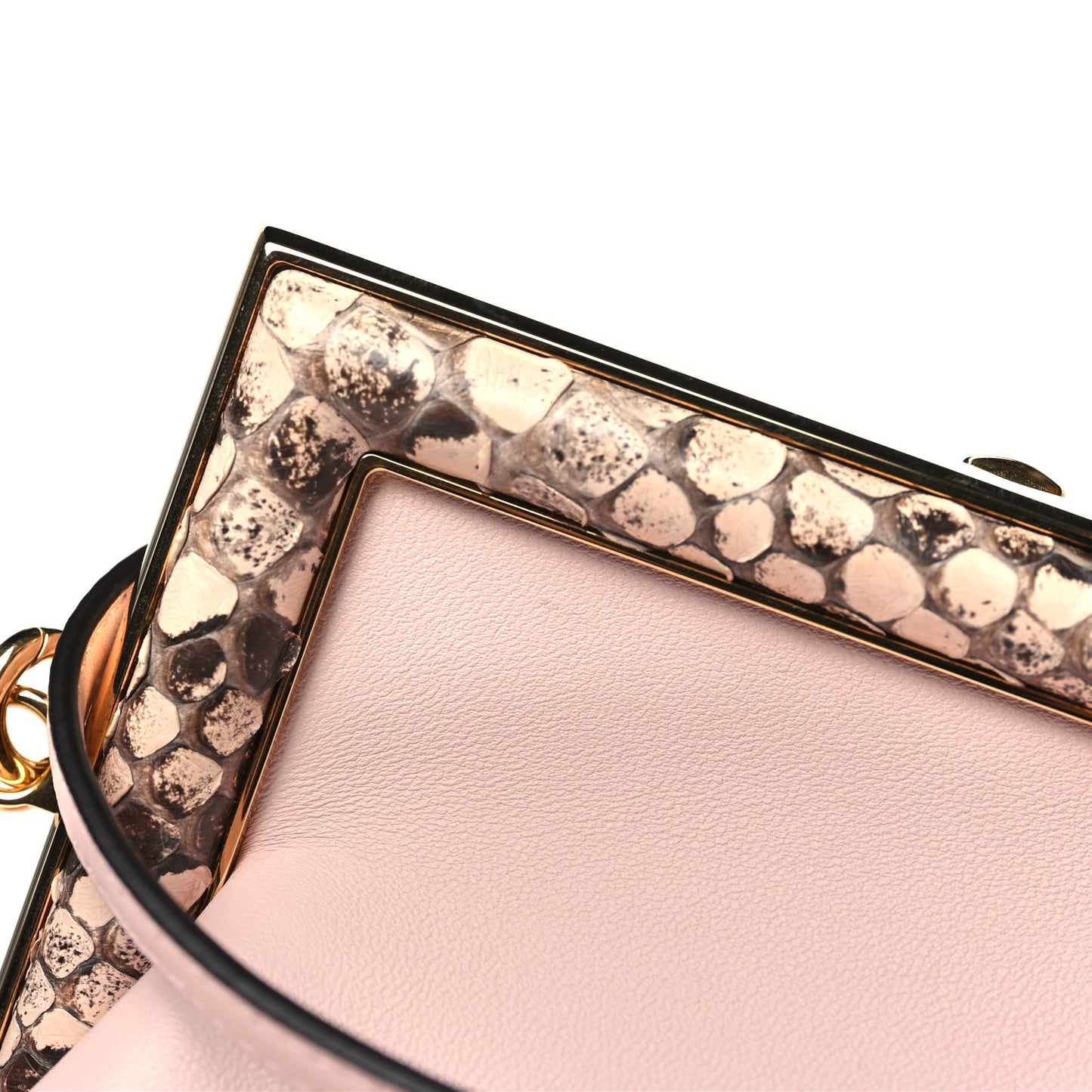 Shiny Nappa Snakeskin Small Fendi First Rosa Confetto Cipria