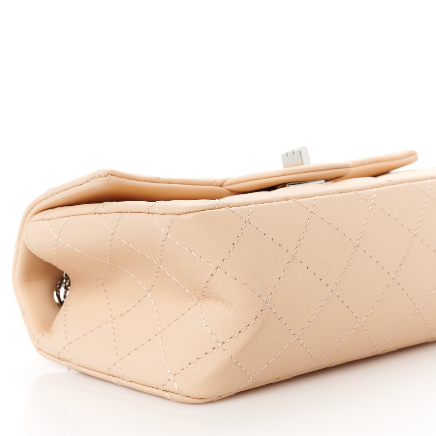Aged Calfskin Quilted 2.55 Reissue Mini Flap Beige