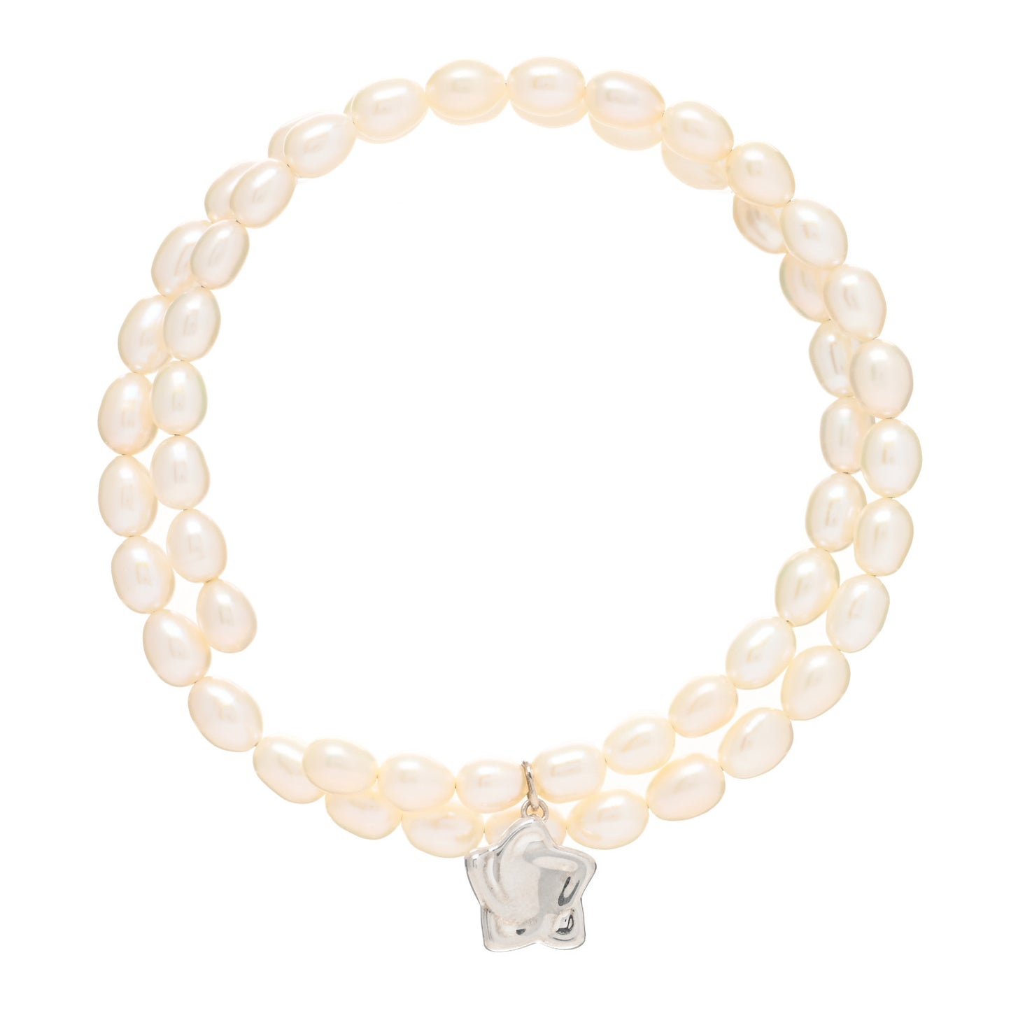 Sterling Silver Pearl Elsa Peretti Star Pendant Necklace