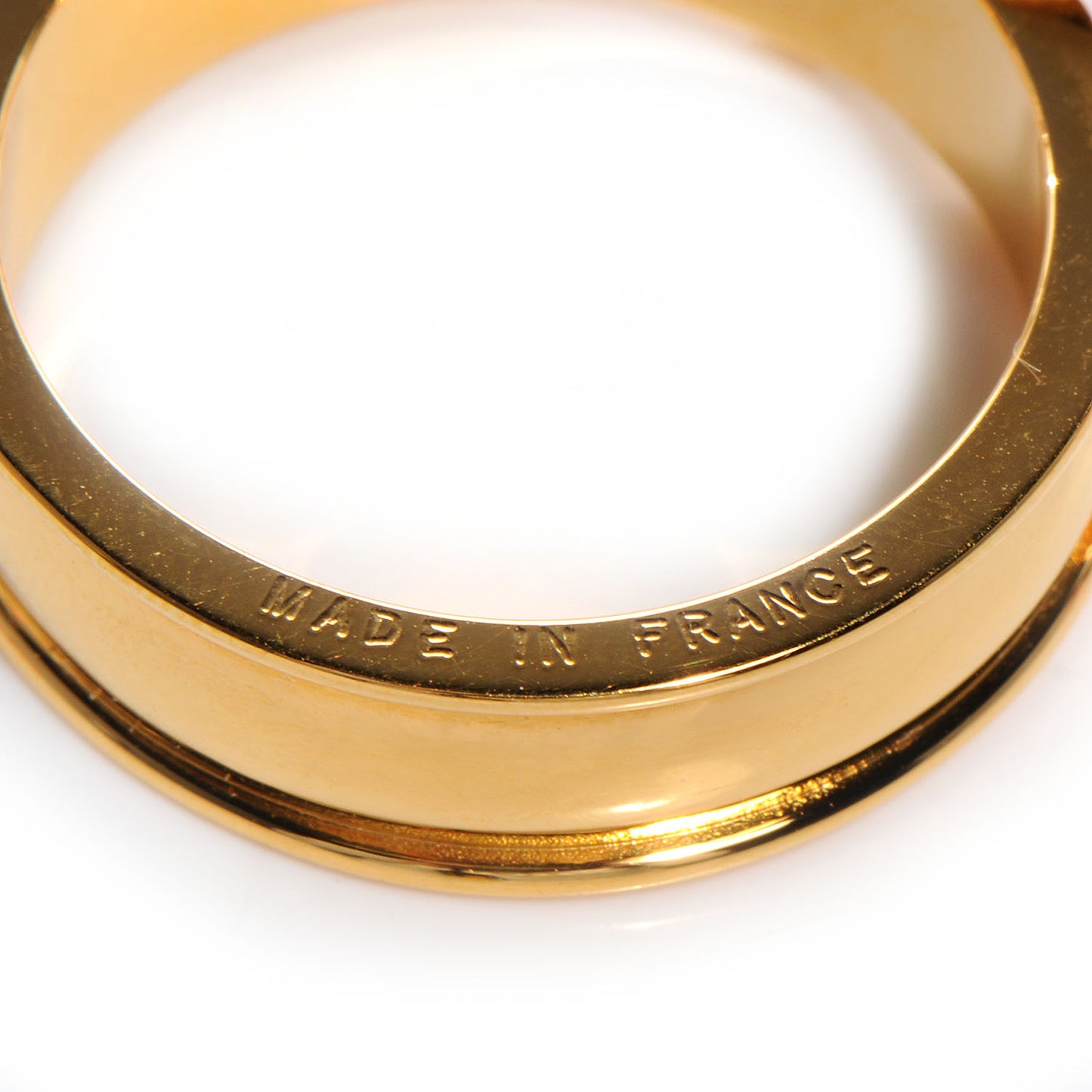 Belt Buckle Scarf Ring Gold Plated