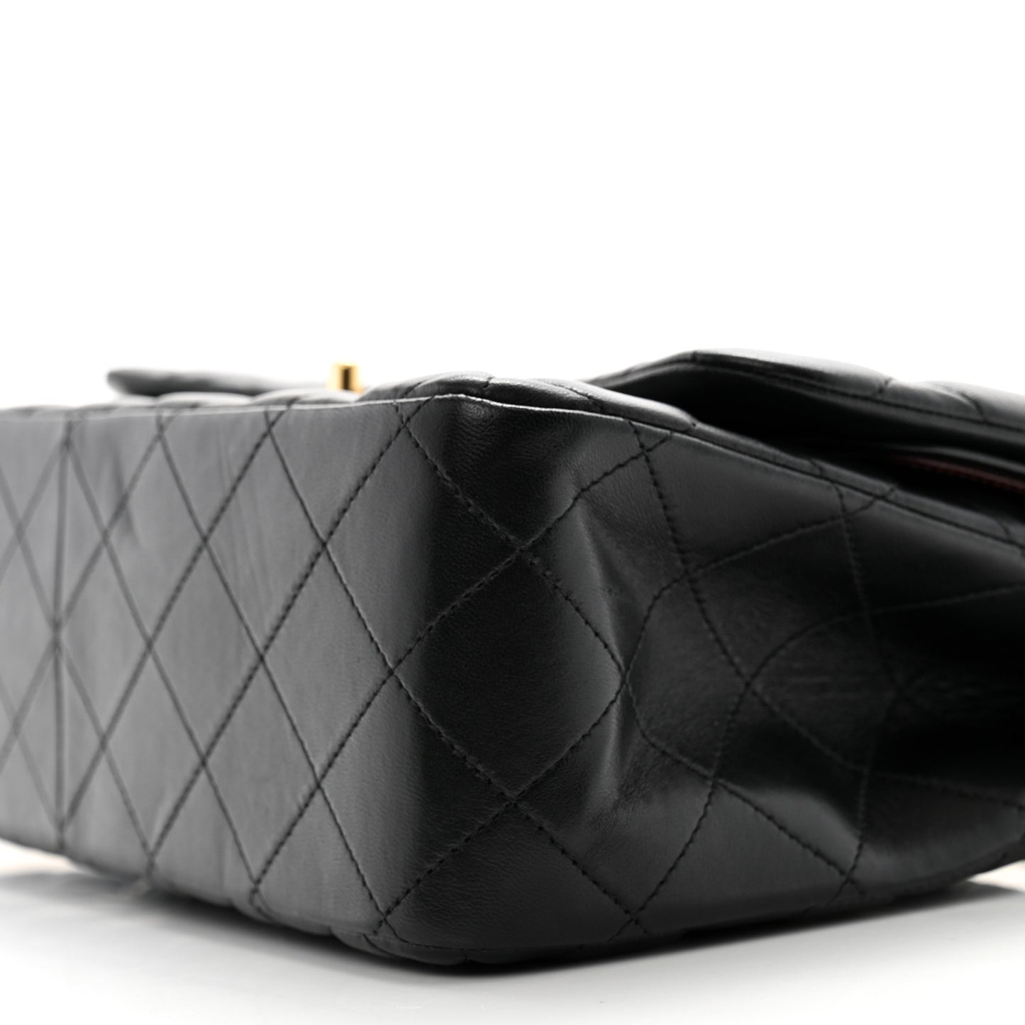 Lambskin Quilted Jumbo Double Flap Black