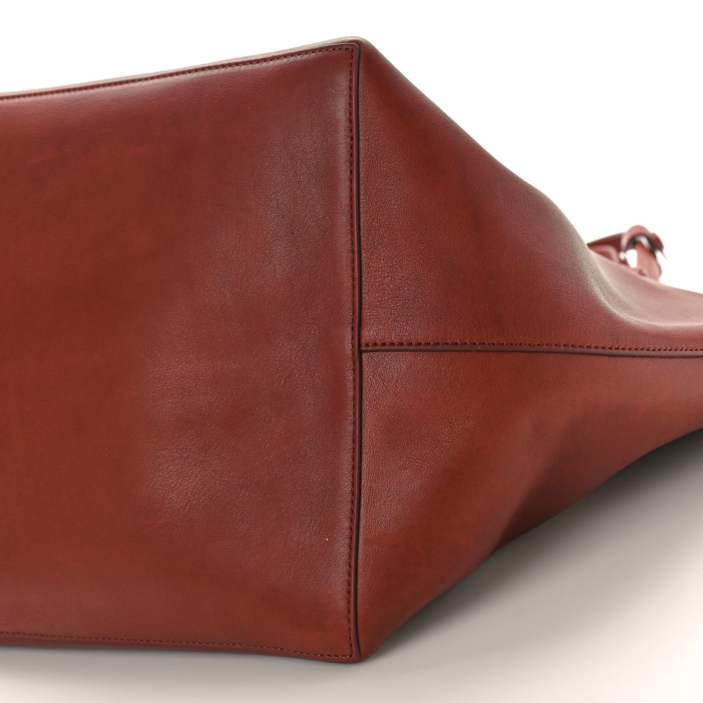 Polished Saddle Calfskin Park Tote Three Cognac