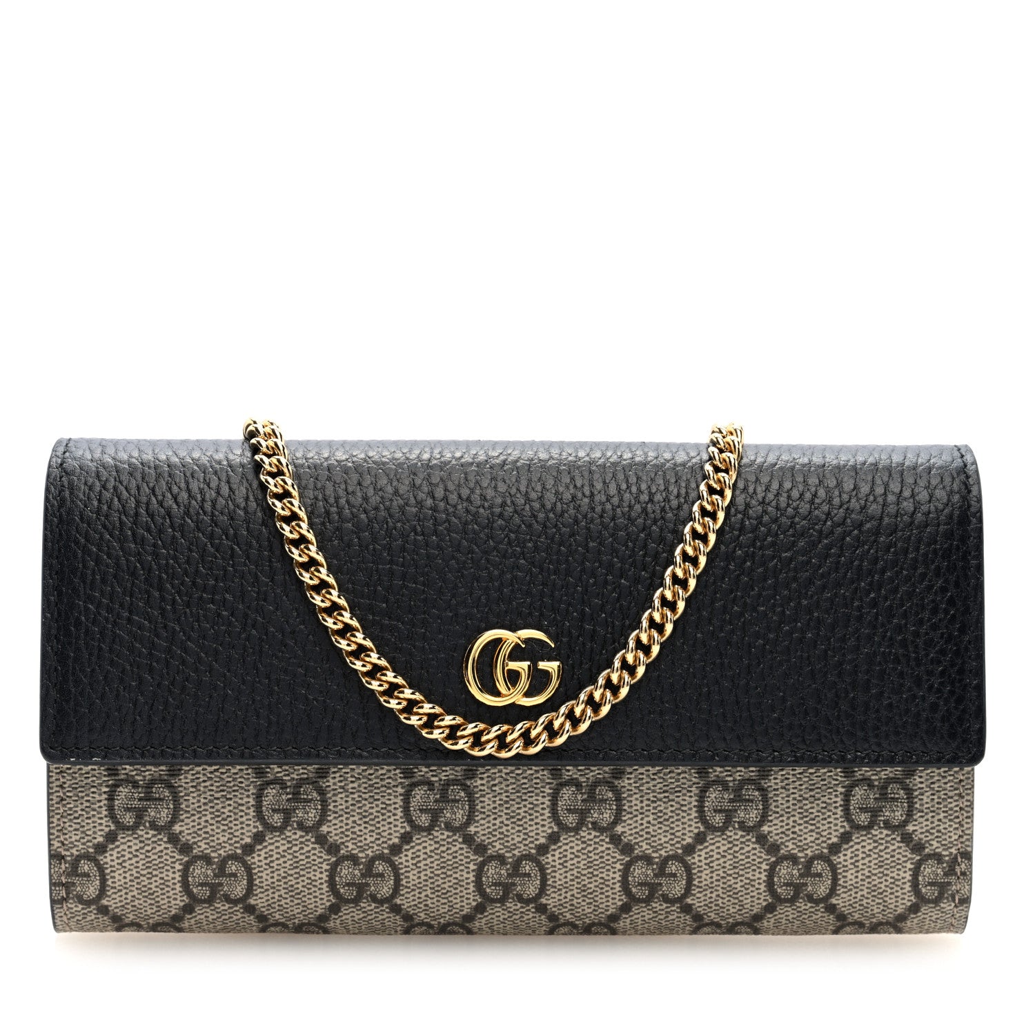 Gucci Dollar Calfskin GG Supreme Monogram Petite GG Marmont Wallet