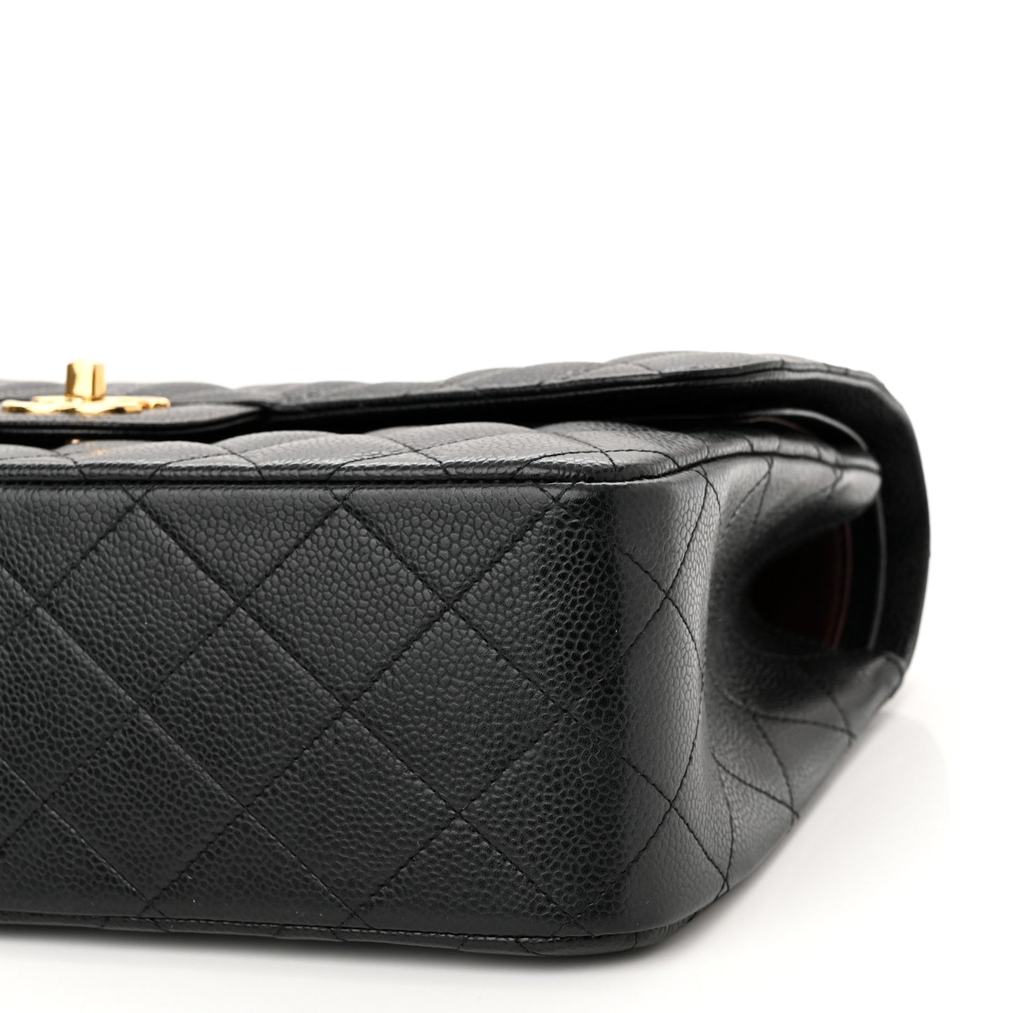 Caviar Quilted Jumbo Double Flap Black